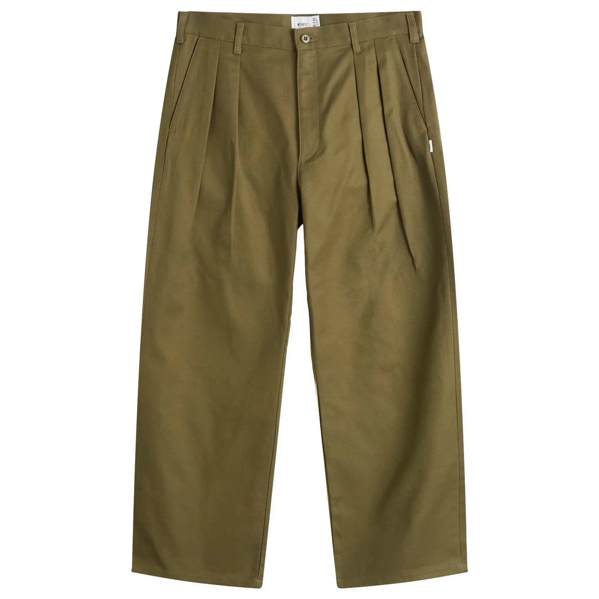WTAPS Men's Two Tuck Wide Trousers Olive Drab