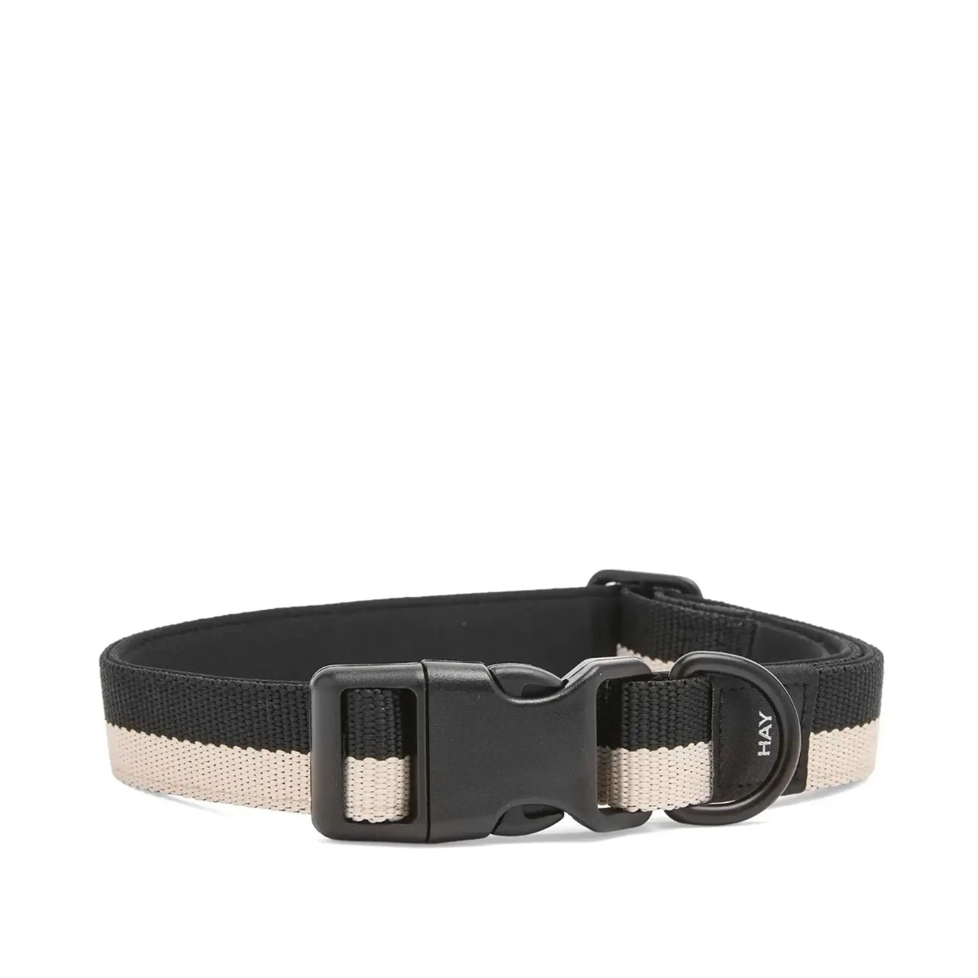 HAY Flat Dog Collar - Small/Medium Black/White