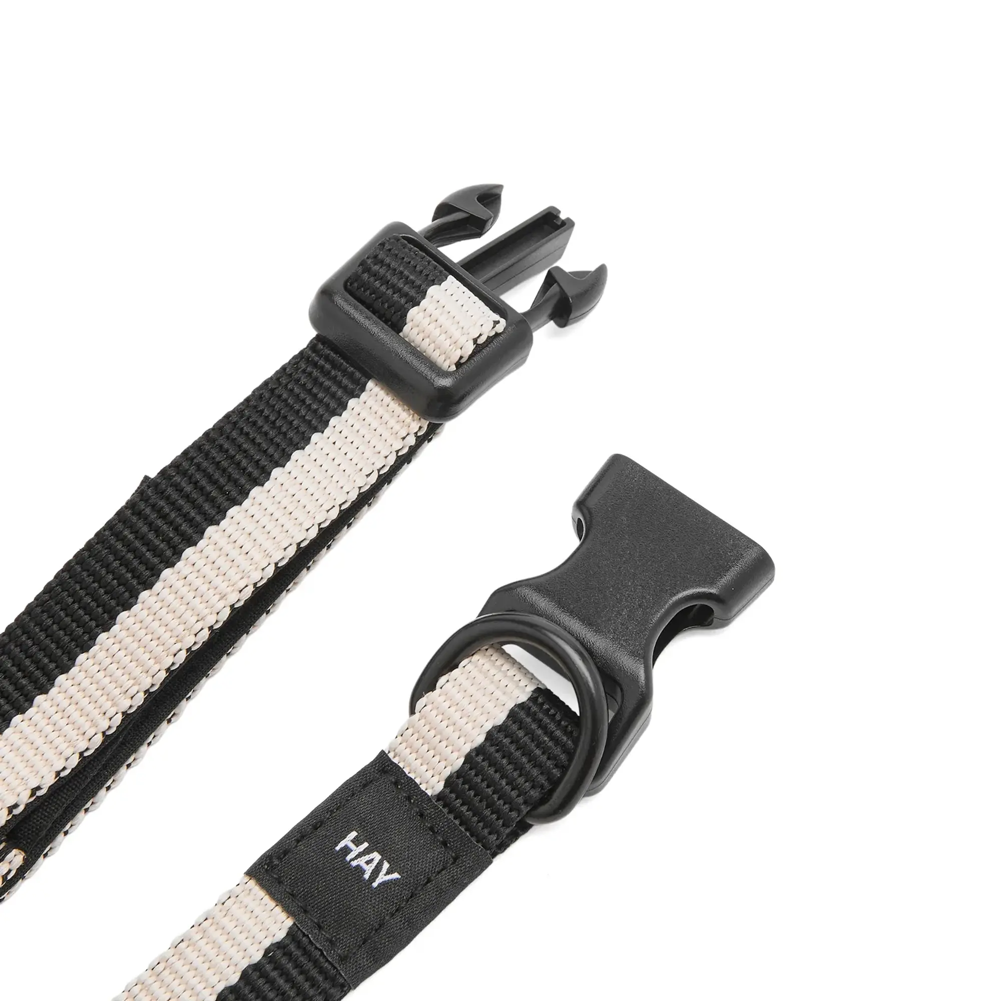 HAY Flat Dog Collar - Small/Medium Black/White