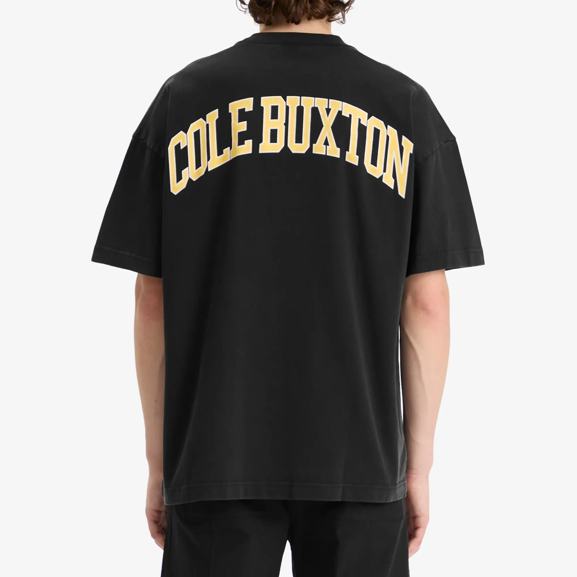 Cole Buxton Men's Yellow Arc T-Shirt Vintage Black
