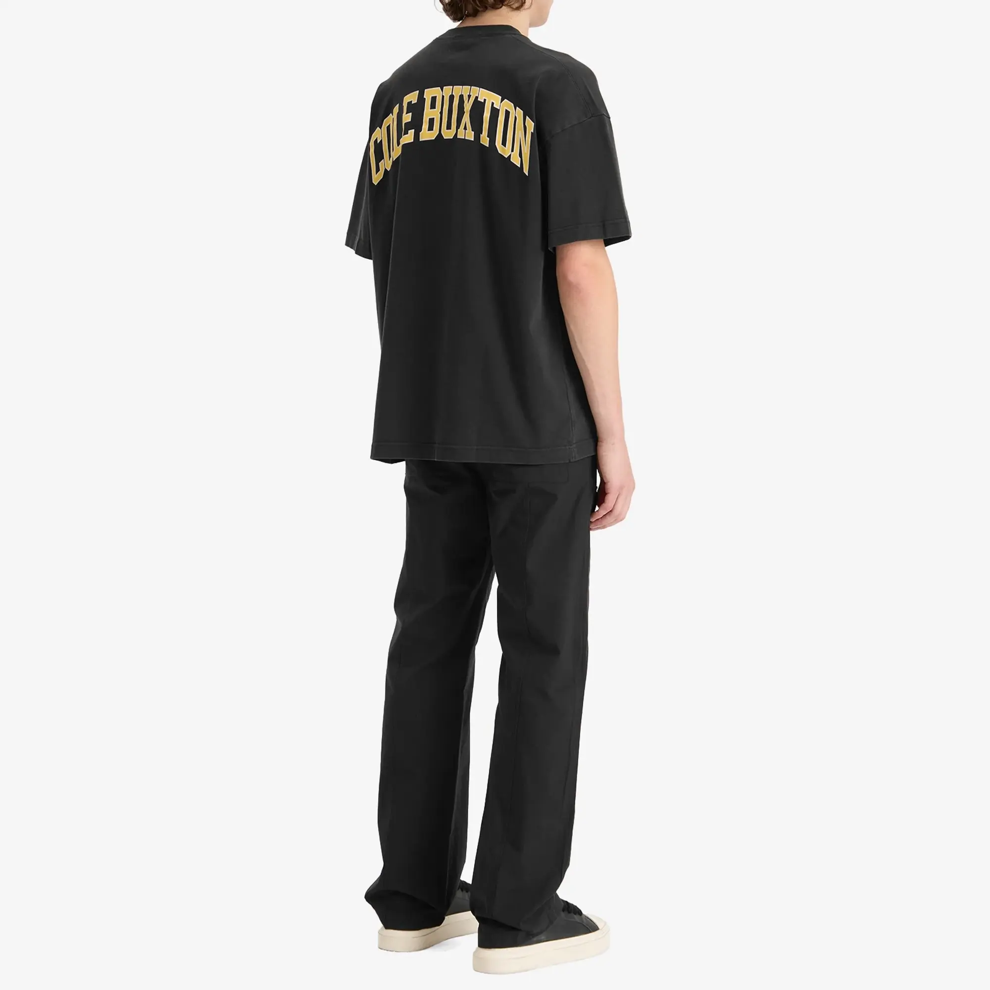 Cole Buxton Men's Yellow Arc T-Shirt Vintage Black