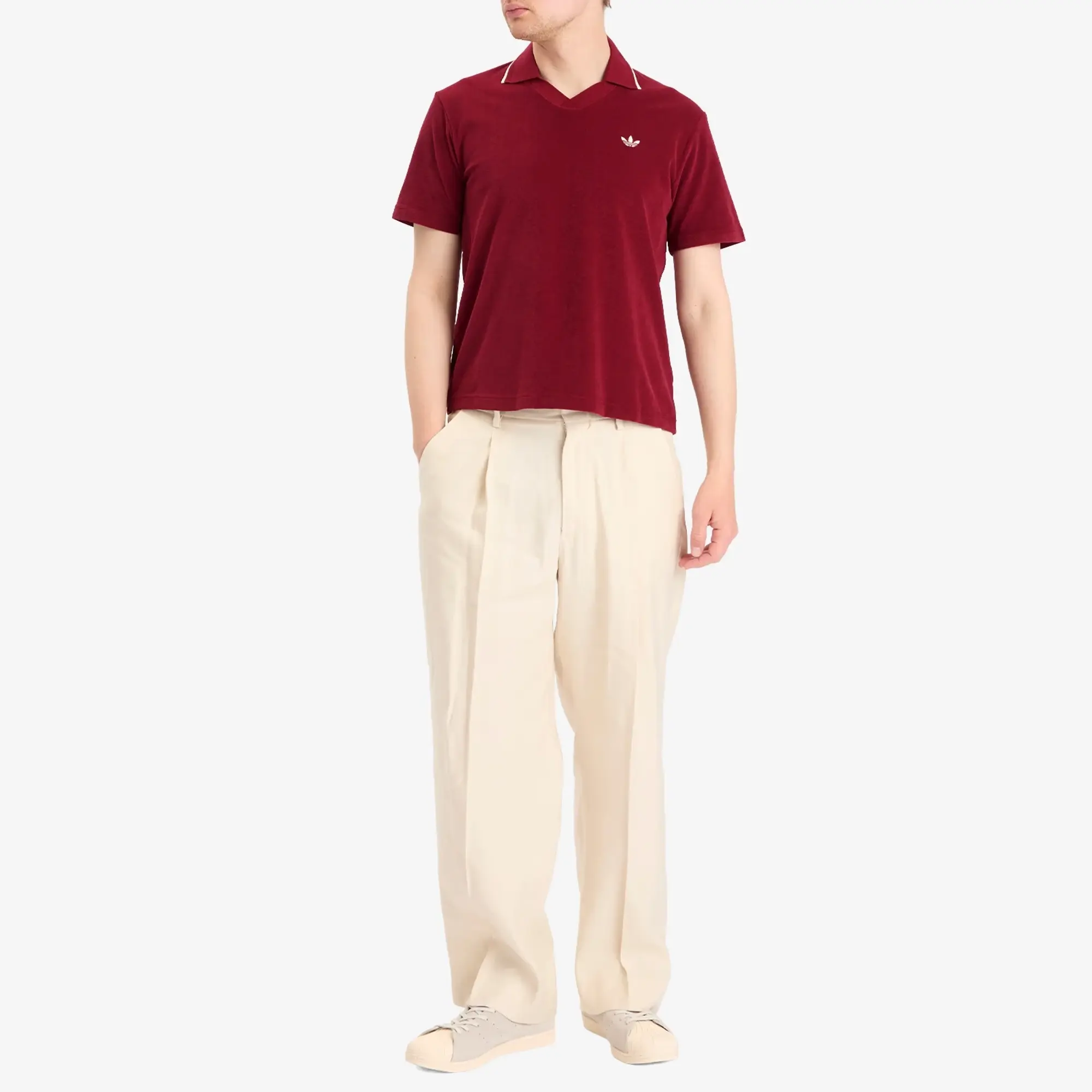 Adidas x Wales Bonner Polo Shirt Collegiate Burgundy