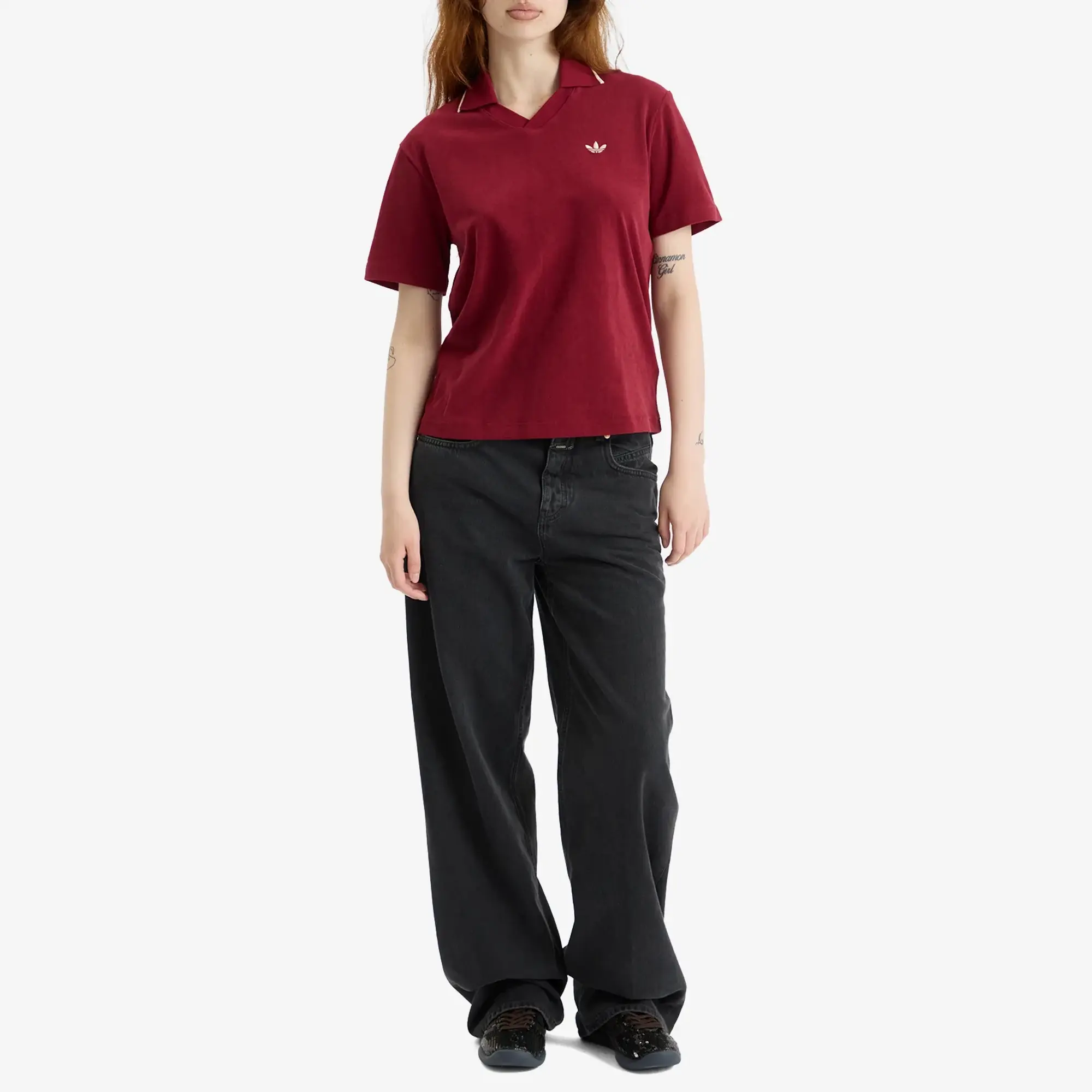 Adidas x Wales Bonner Polo Shirt Collegiate Burgundy