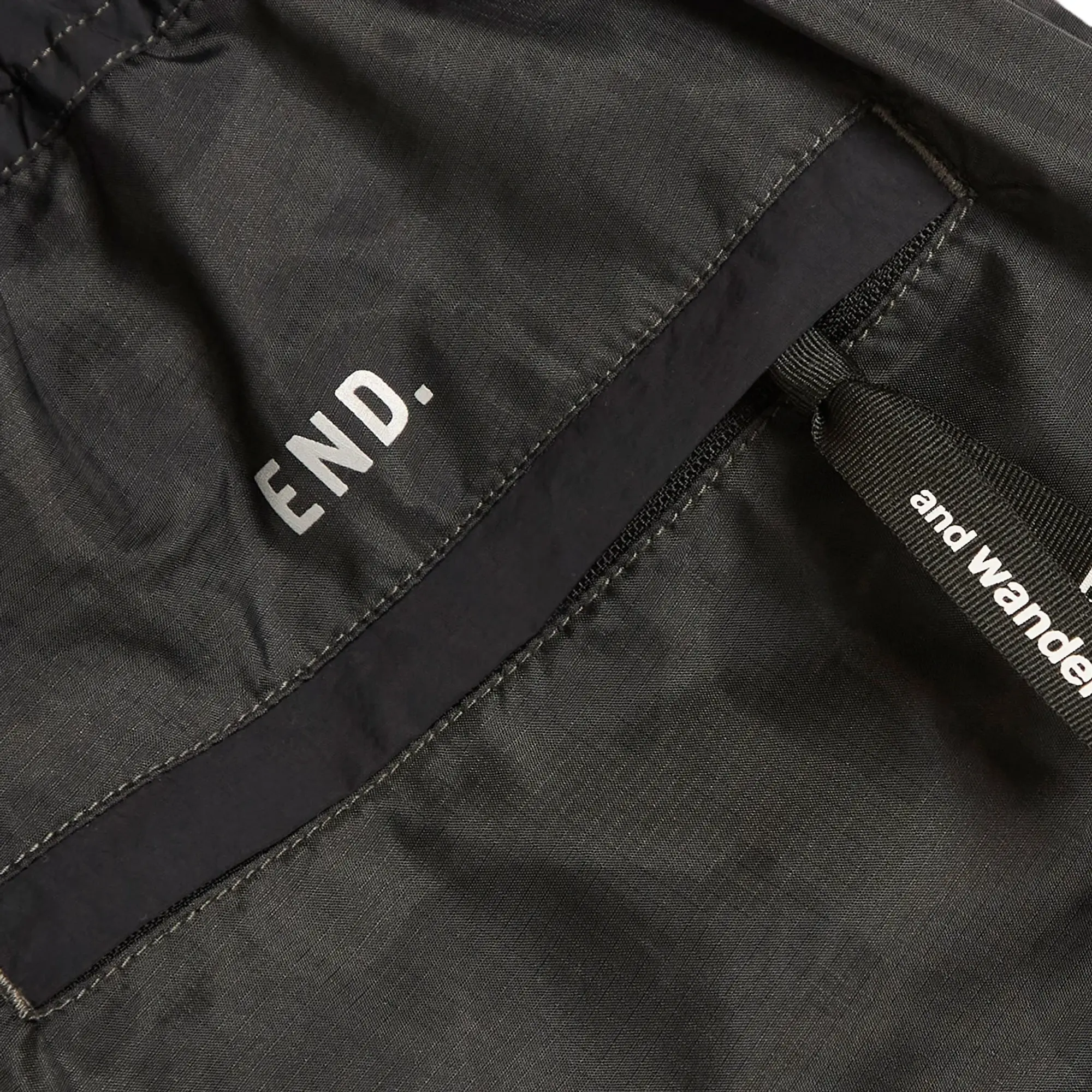 END. x and wander Nylon Print Short Pant Charcoal