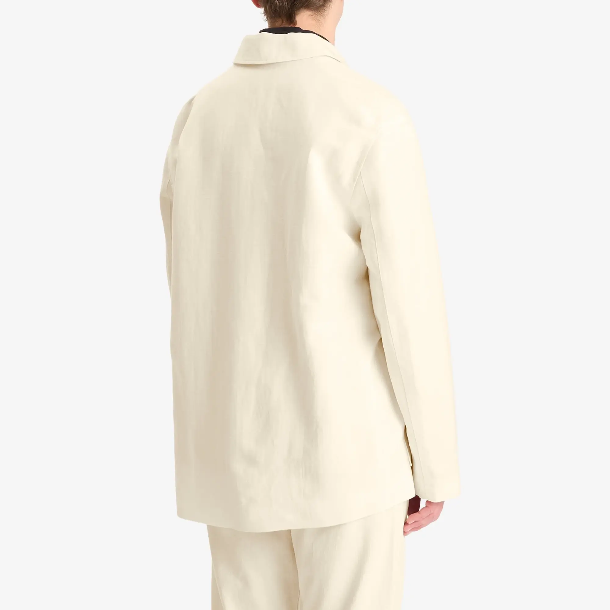 Studio Nicholson Men's Cotton Linen Shirt Jacket Parchment