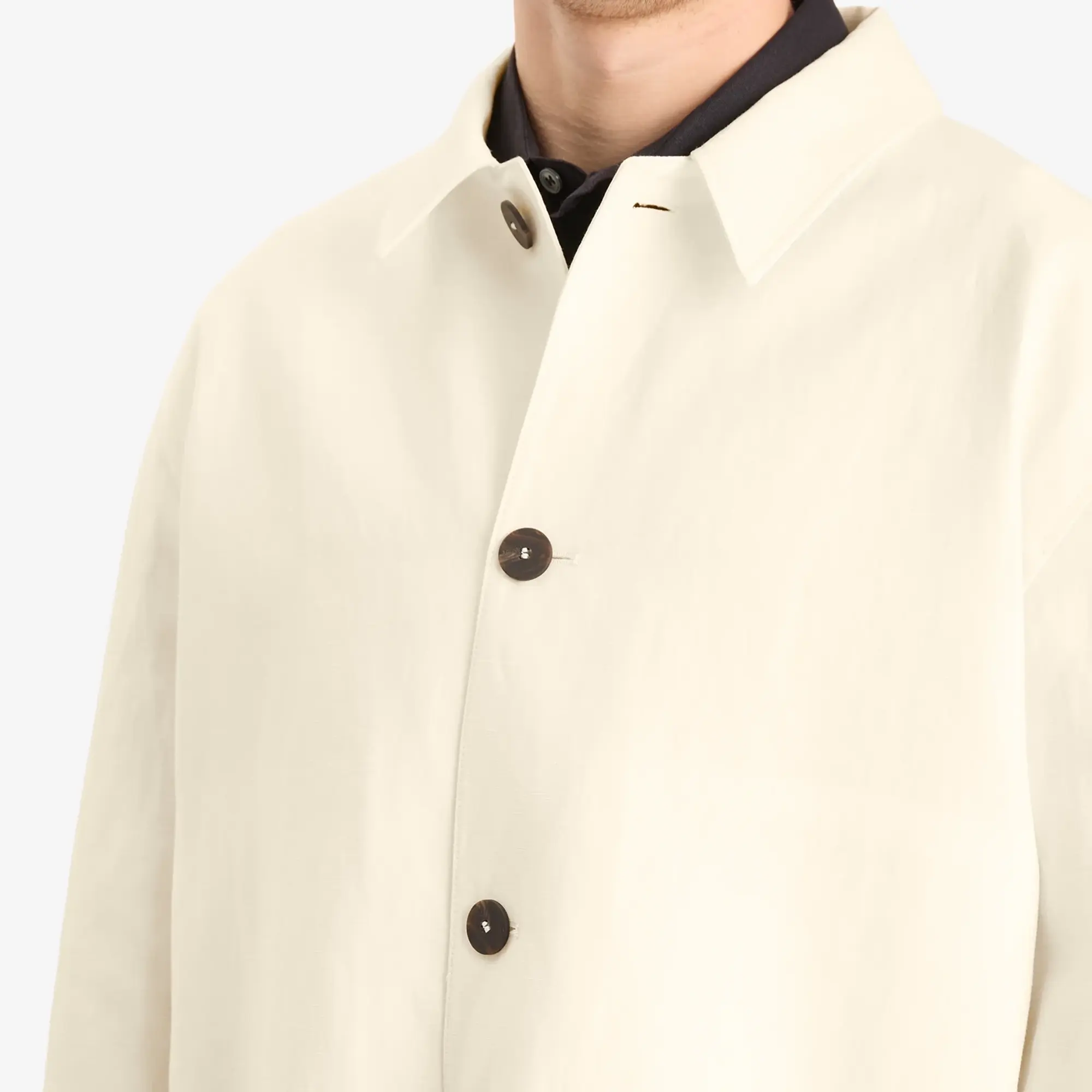 Studio Nicholson Men's Cotton Linen Shirt Jacket Parchment