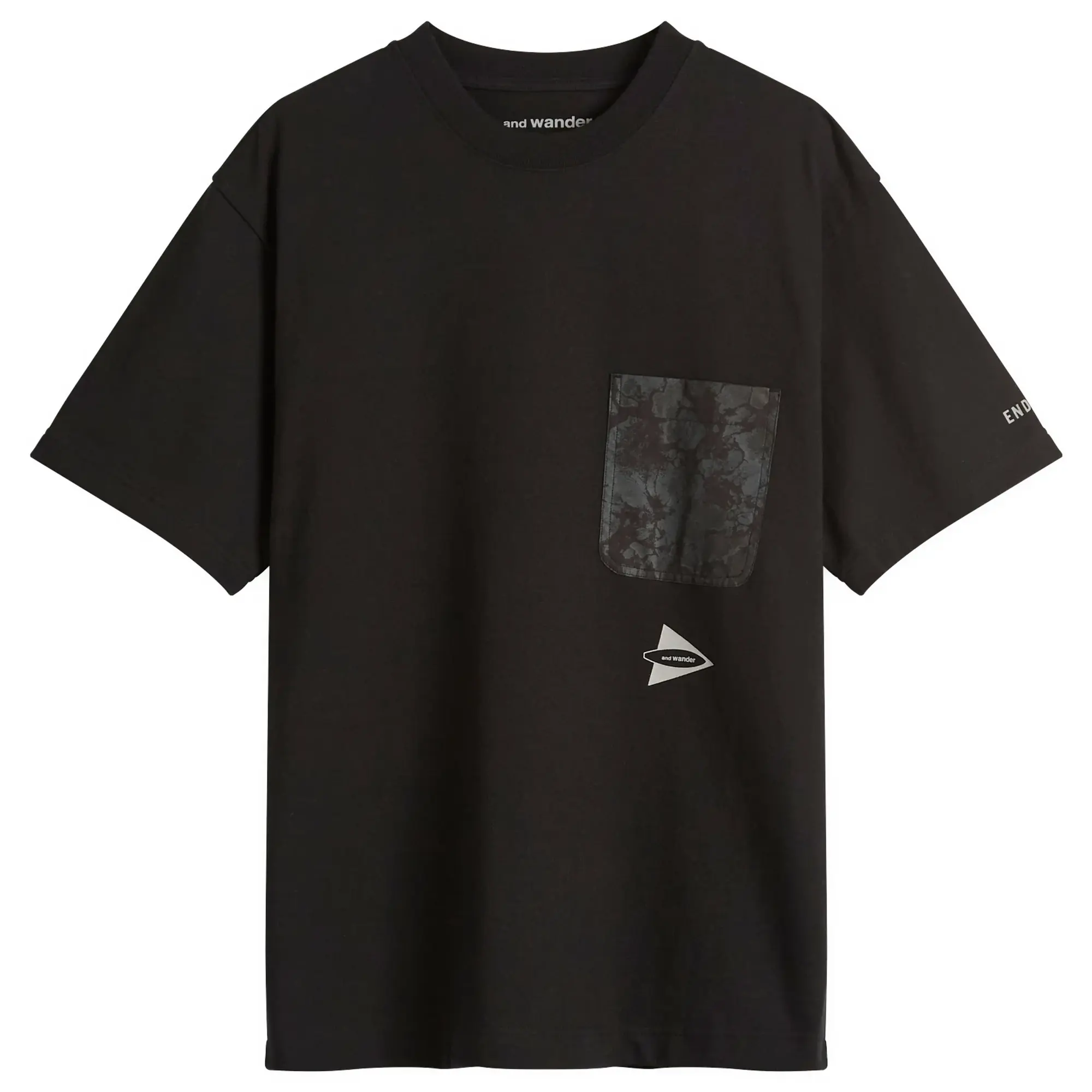 END. x and wander Print Pocket T-Shirt Black