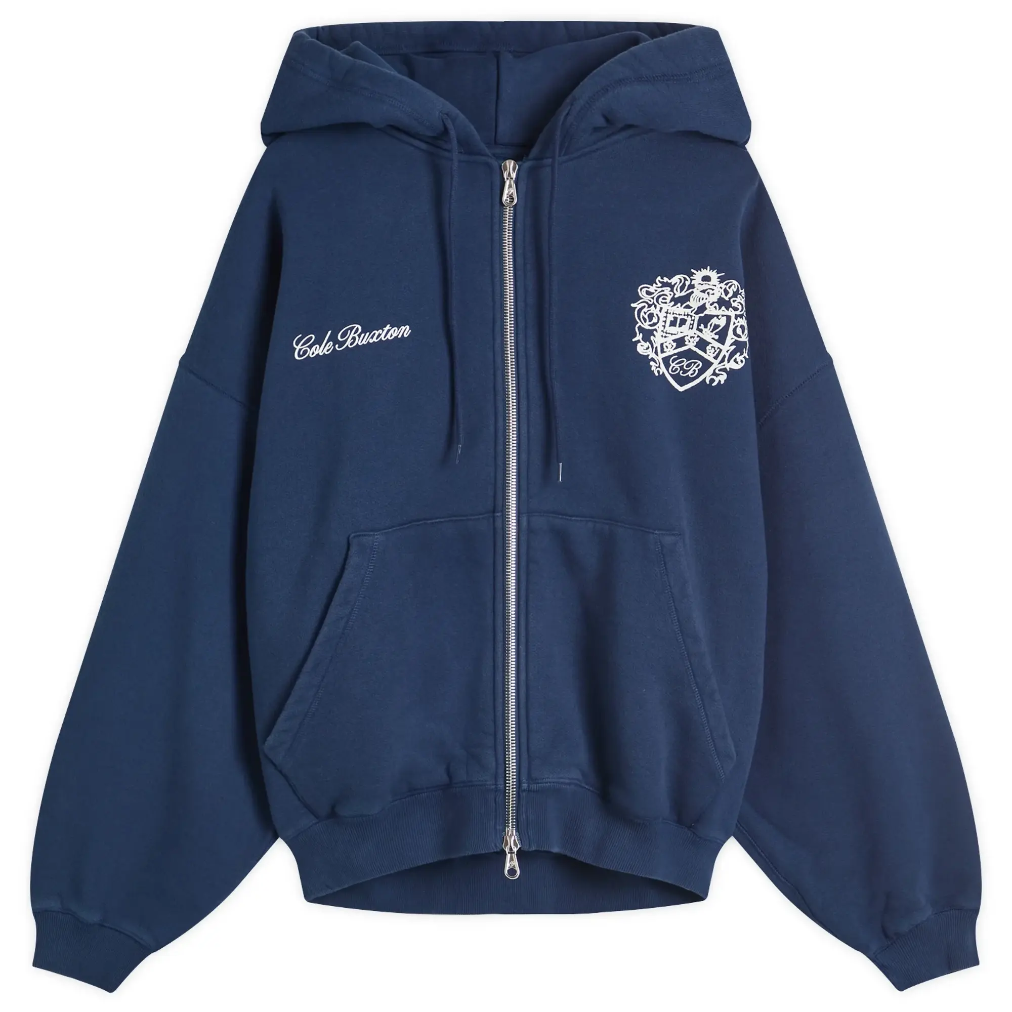 Cole Buxton Men's Collegiate Crest Zipped Hoodie Navy