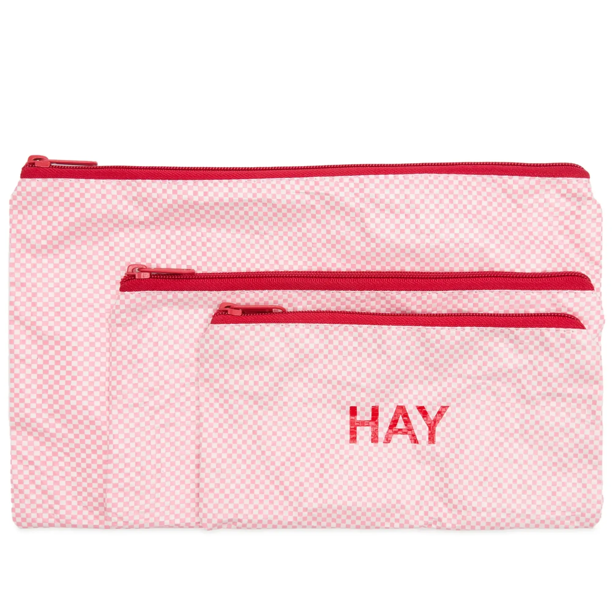 HAY Candy Mono Wash Bag - Flat Set of 3 Light Pink