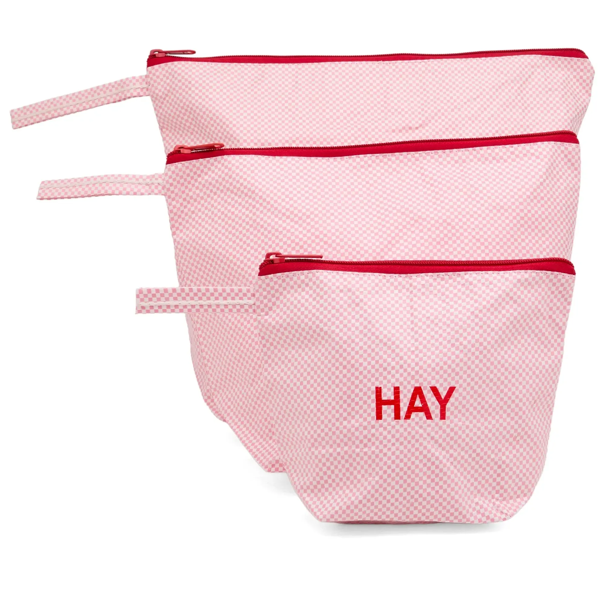 HAY Candy Mono Wash Bag - Wash Set of 3 Light Pink