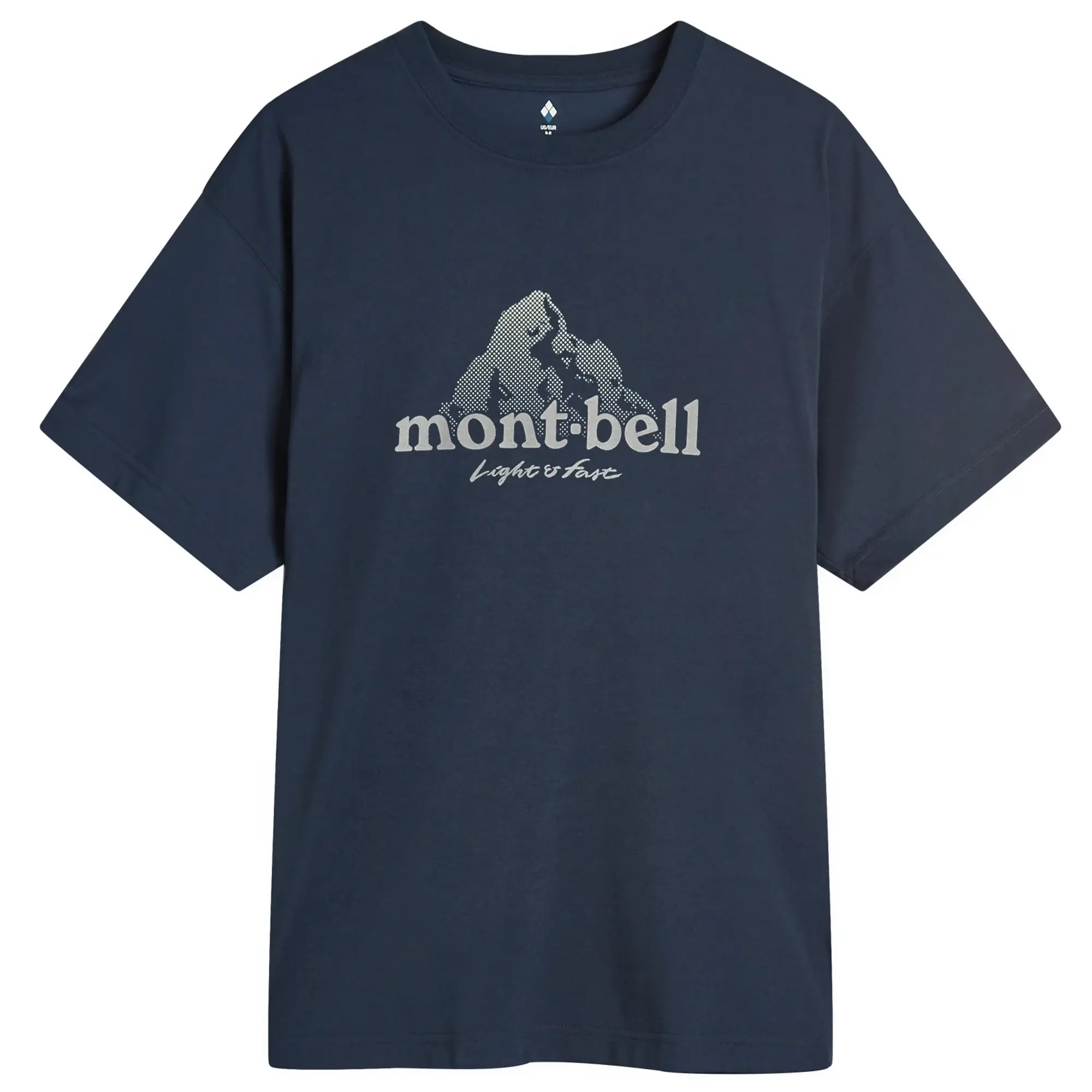 Montbell Men's Dot Logo Wickron T-Shirt Navy