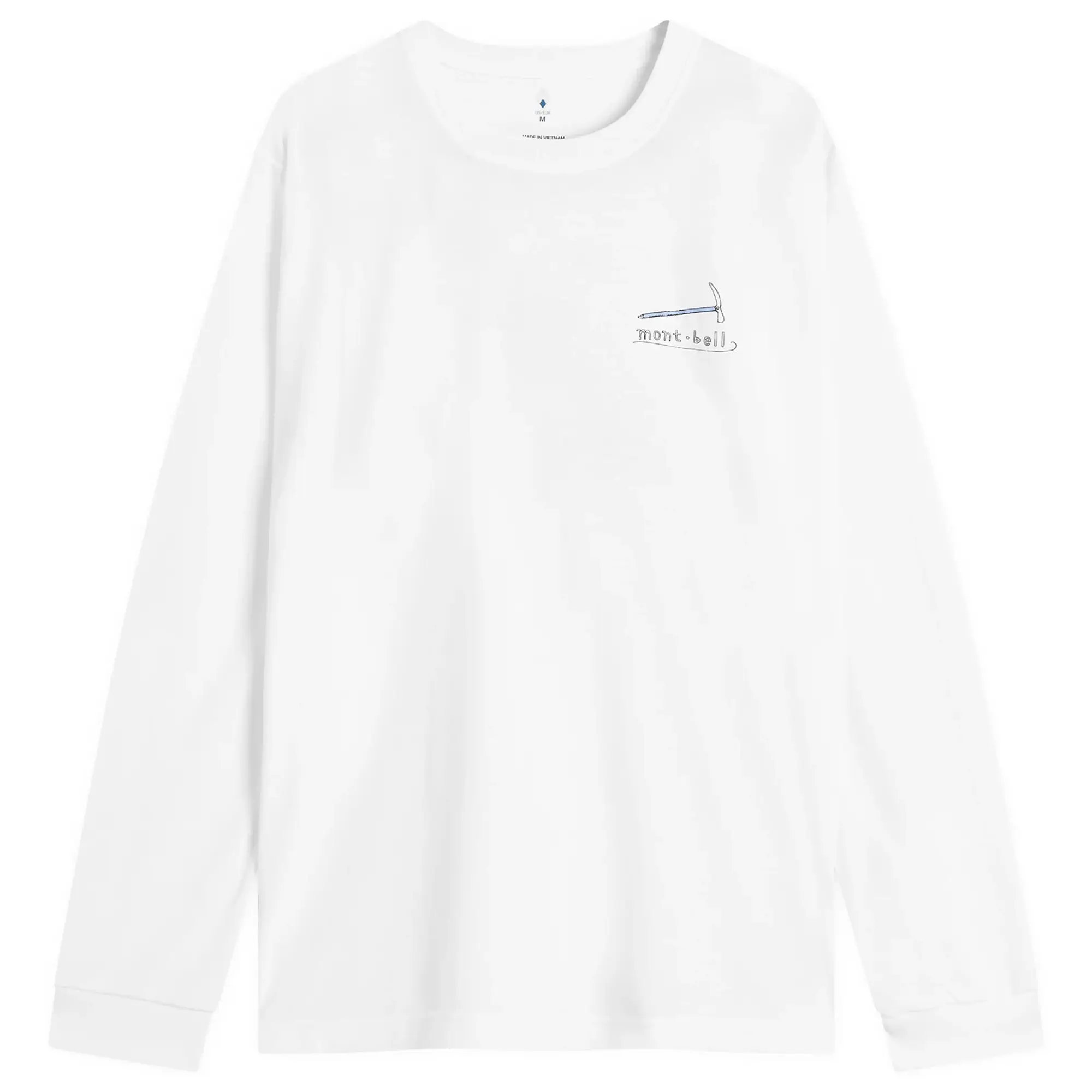 Montbell Men's Mountain Gear Wickron Long Sleeve T-Shirt White