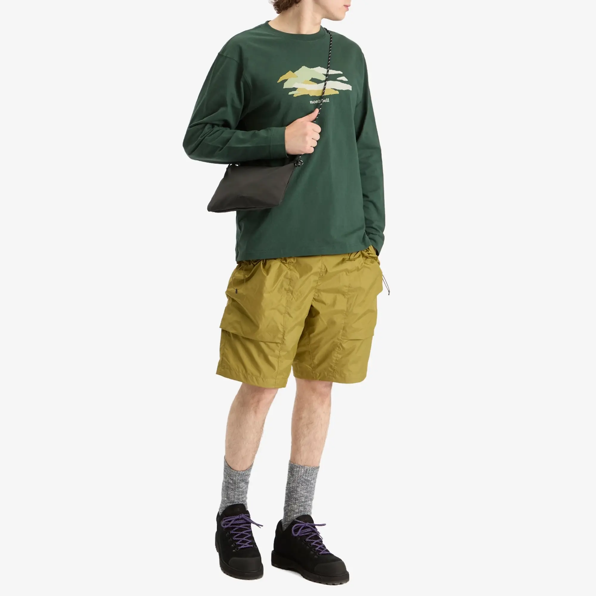 Montbell Men's Mountains Long Sleeve T-Shirt Dark Green