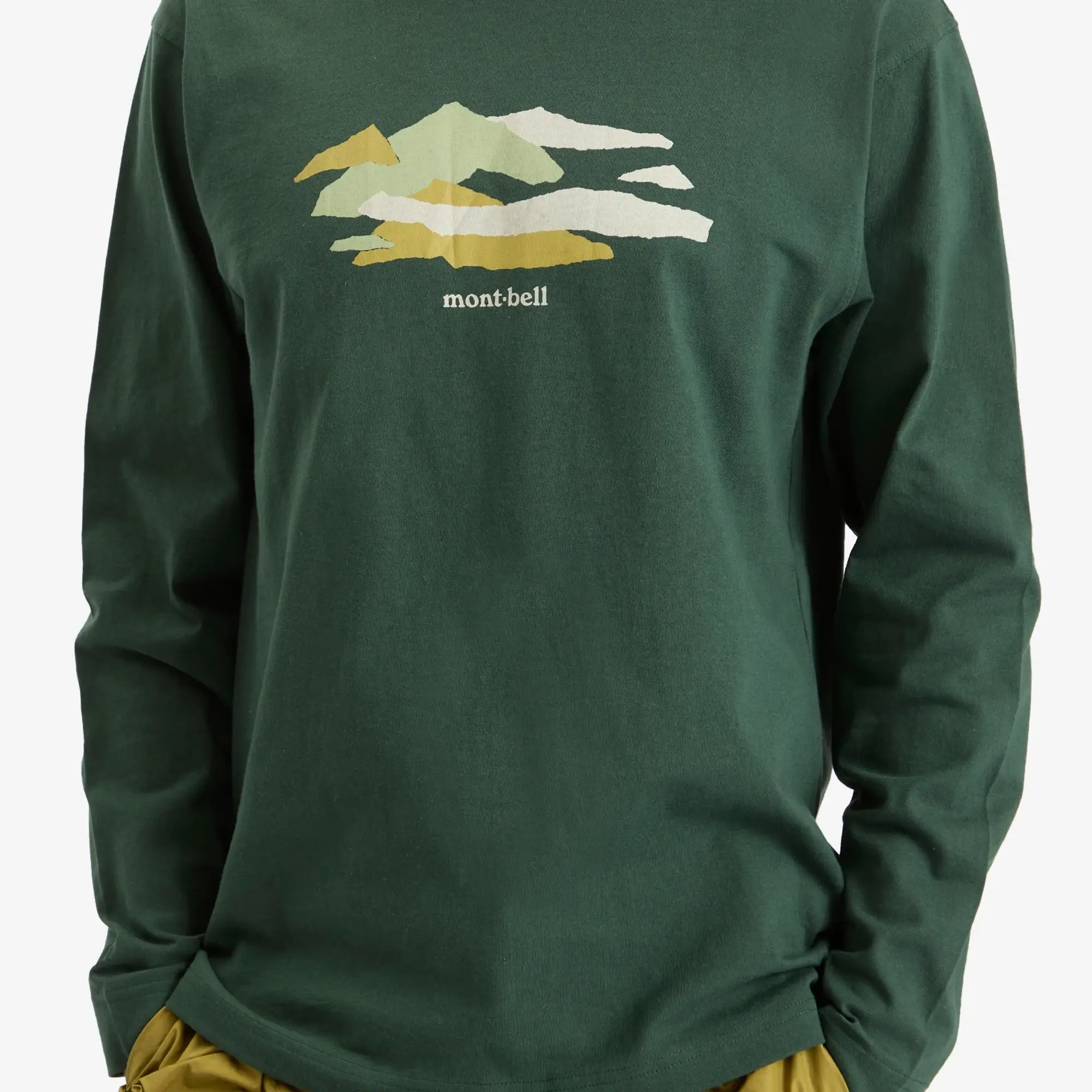 Montbell Men's Mountains Long Sleeve T-Shirt Dark Green