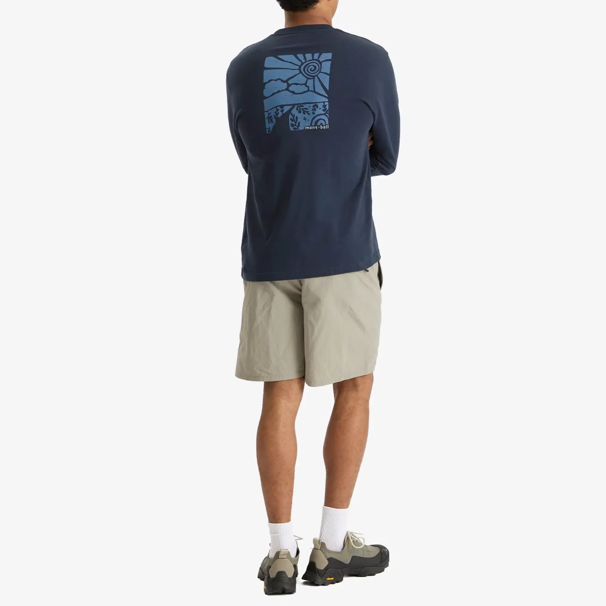 Montbell Men's Road To The Mountains Long Sleeve T-Shirt Navy