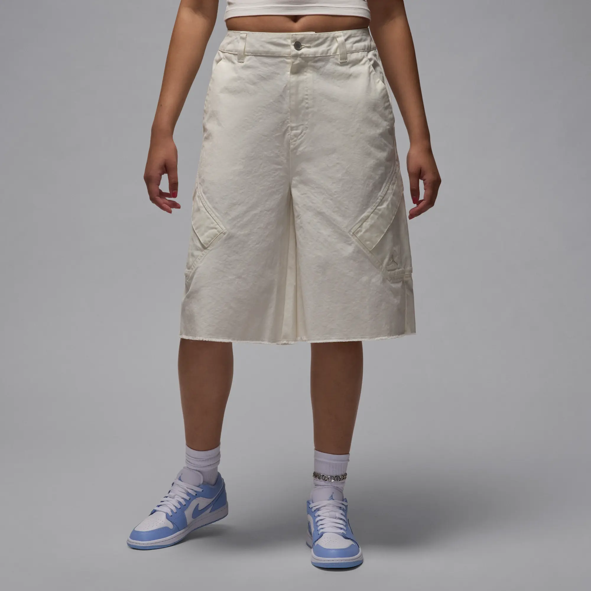 Nike Jordan Flight Chicago Women's Big Shorts - White - Cotton