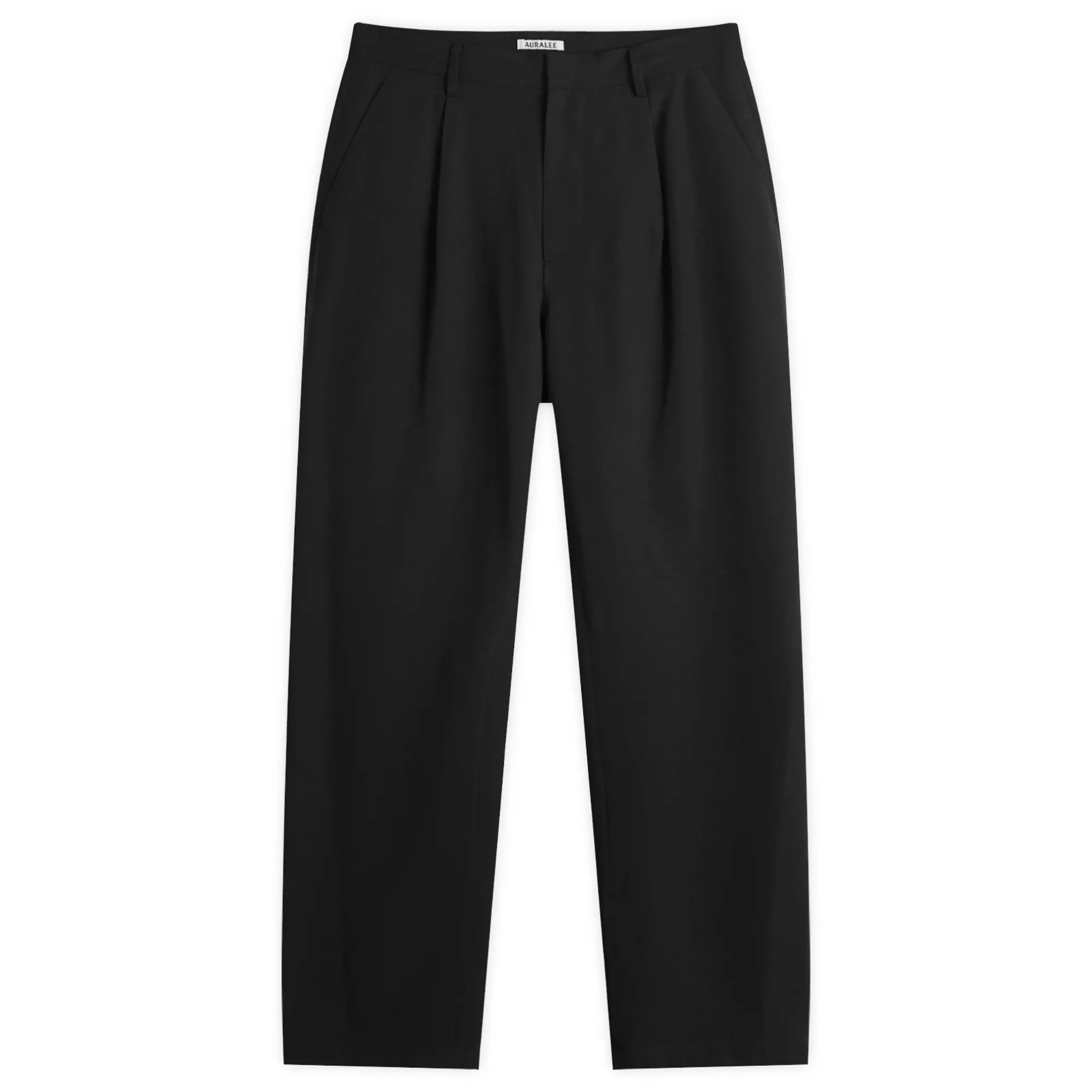Auralee Men's Light Cotton Wool Viyella Slacks Black | A25SP02KV