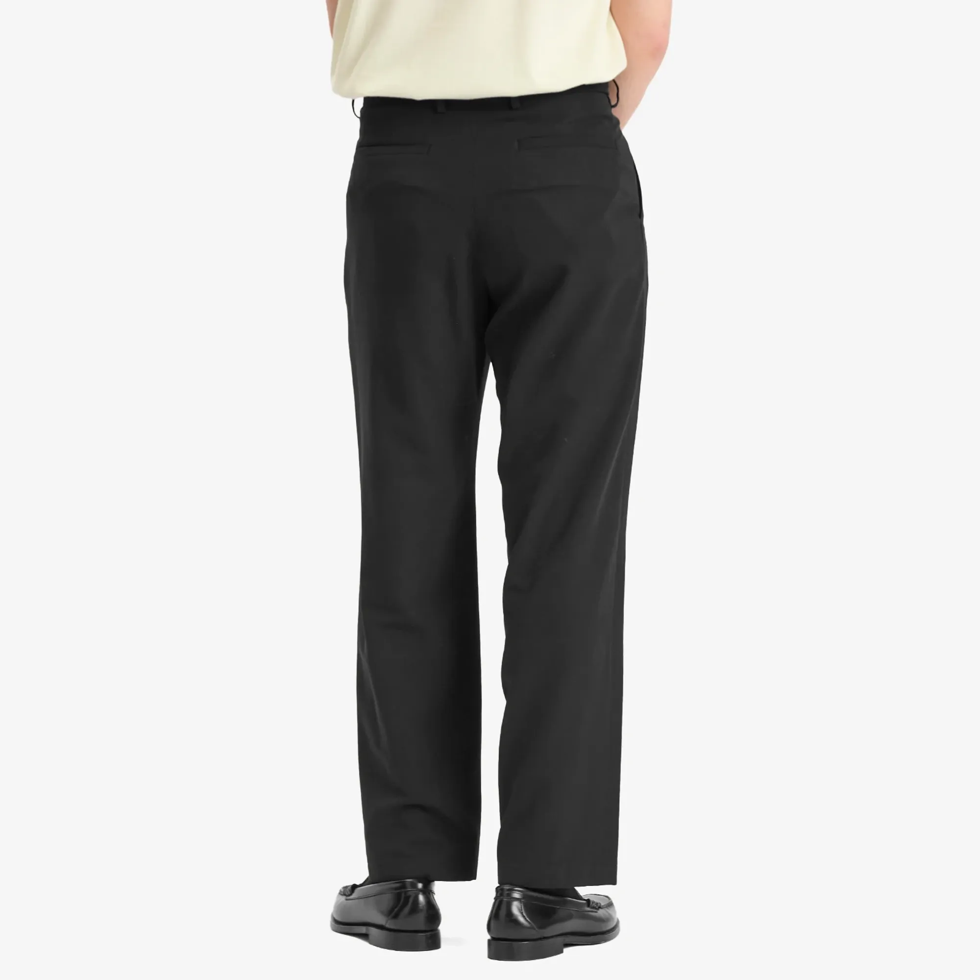 Auralee Men's Light Cotton Wool Viyella Slacks Black | A25SP02KV