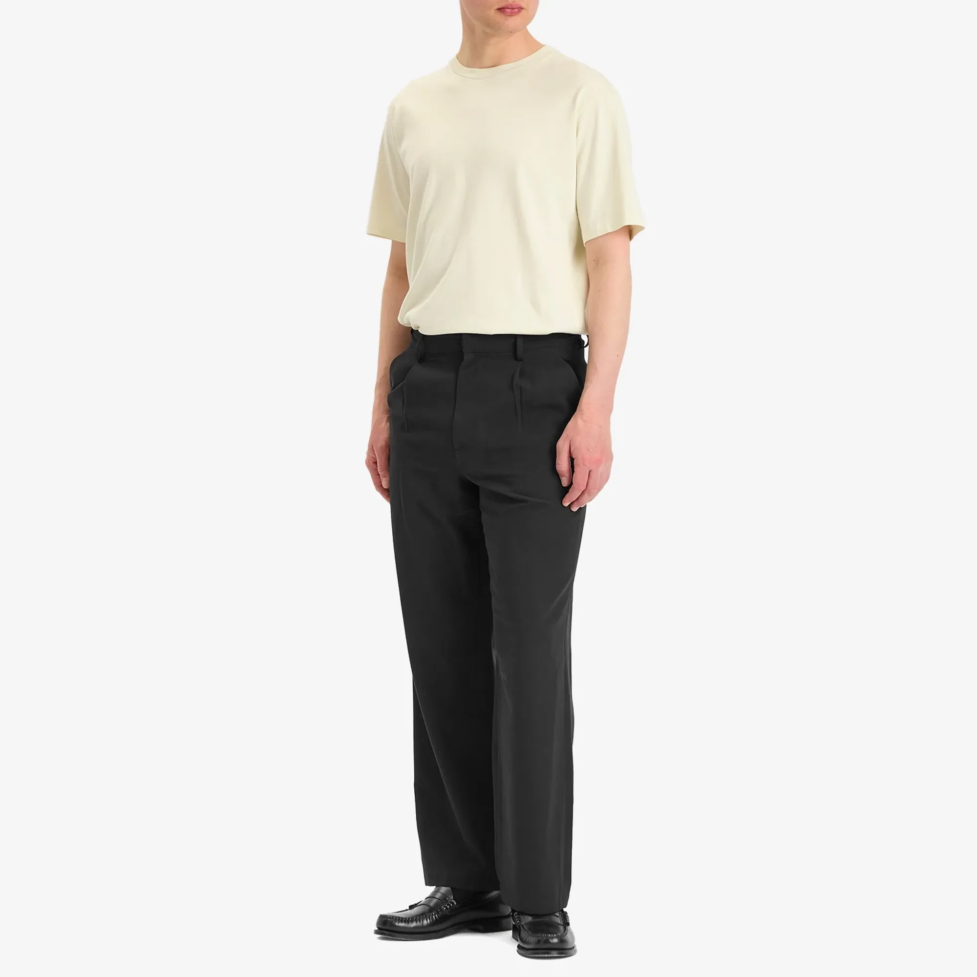 Auralee Men's Light Cotton Wool Viyella Slacks Black | A25SP02KV