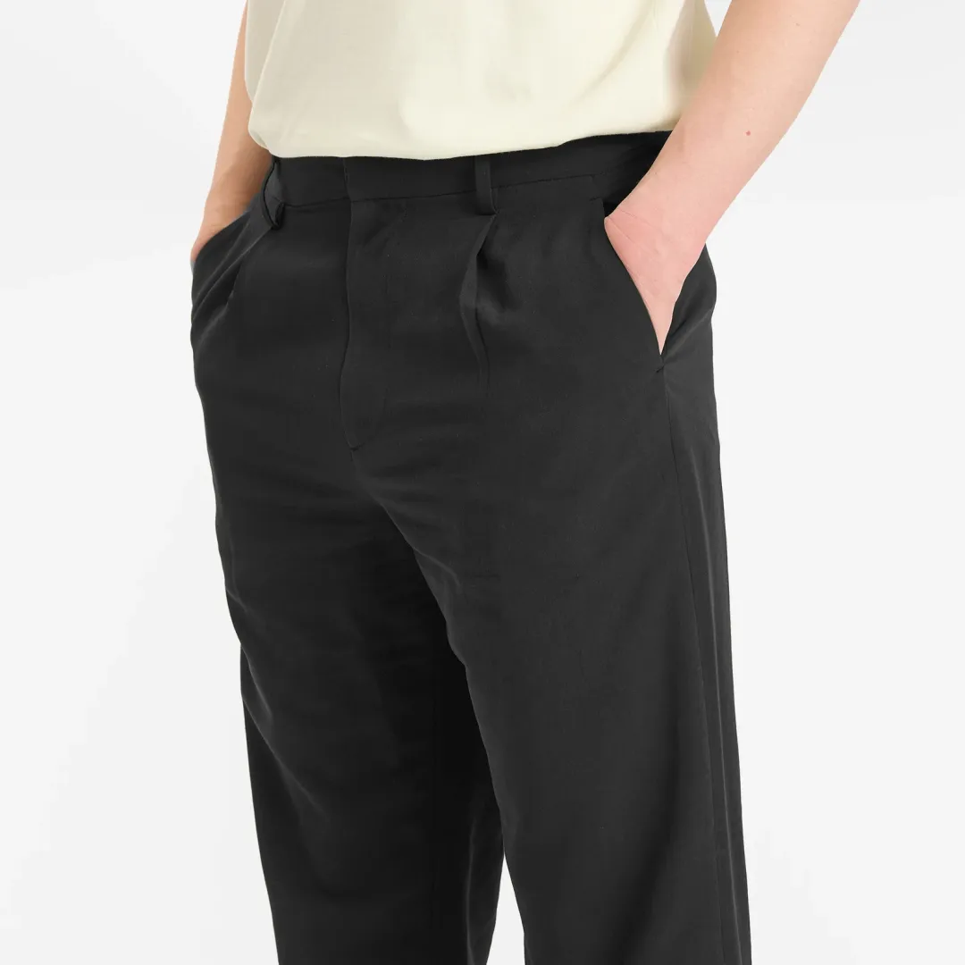 Auralee Men's Light Cotton Wool Viyella Slacks Black | A25SP02KV