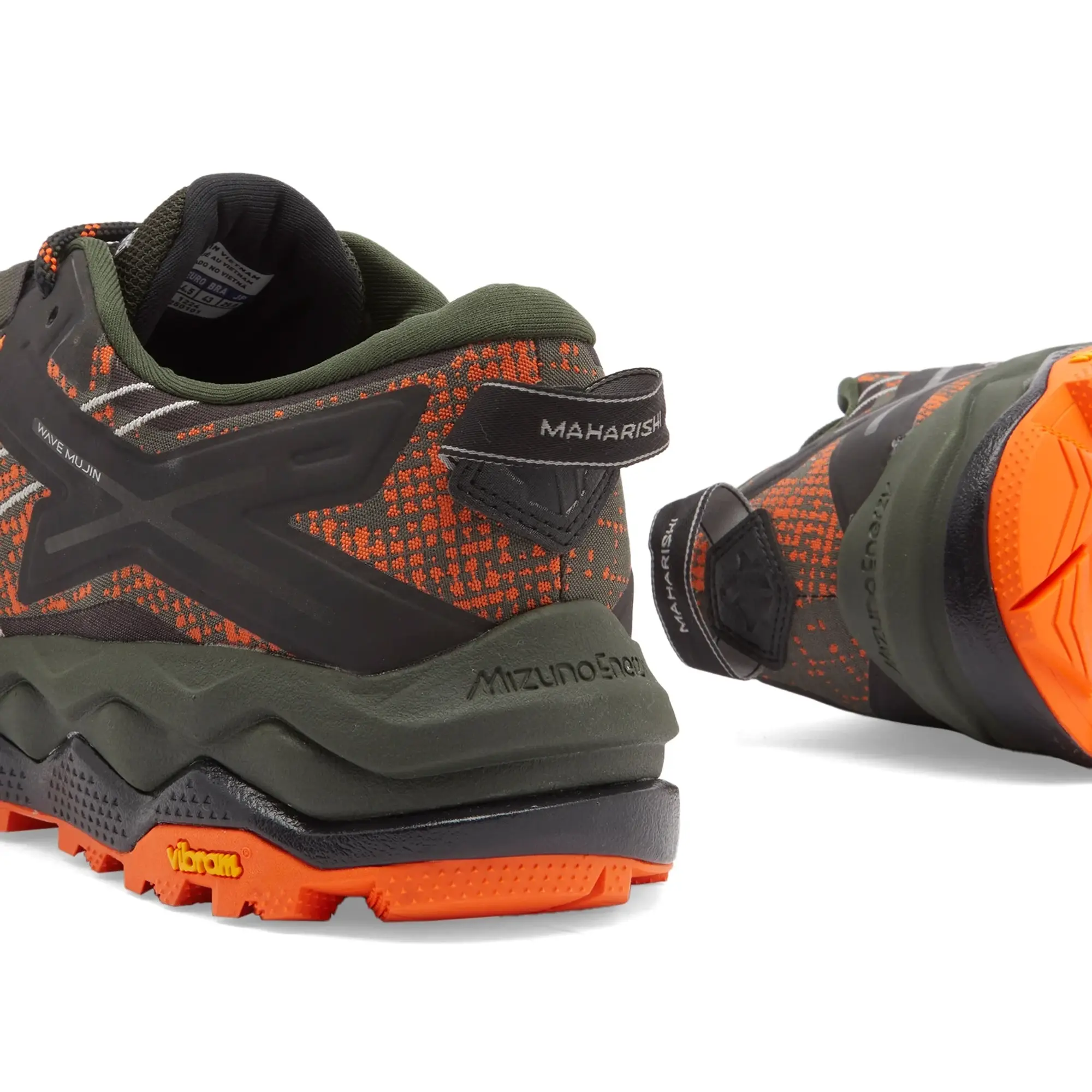 Mizuno Men's x Maharishi Wave Mujin Sneaker Vibrant Orange/Cool Grey/Pine Grove