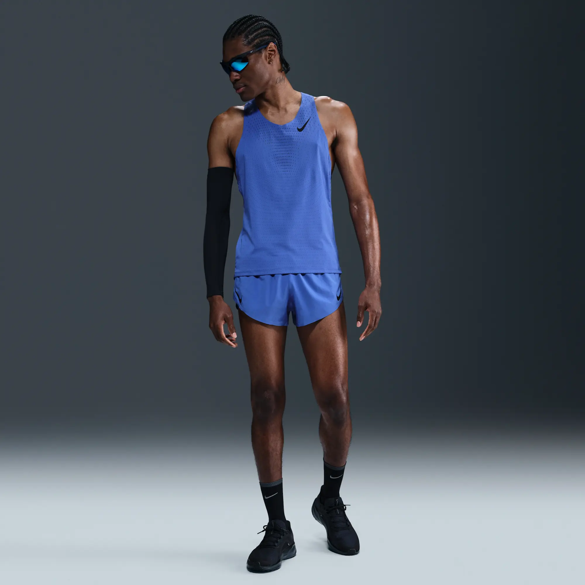 Nike AeroSwift Men's Dri-FIT ADV Running Vest - Blue - Polyester