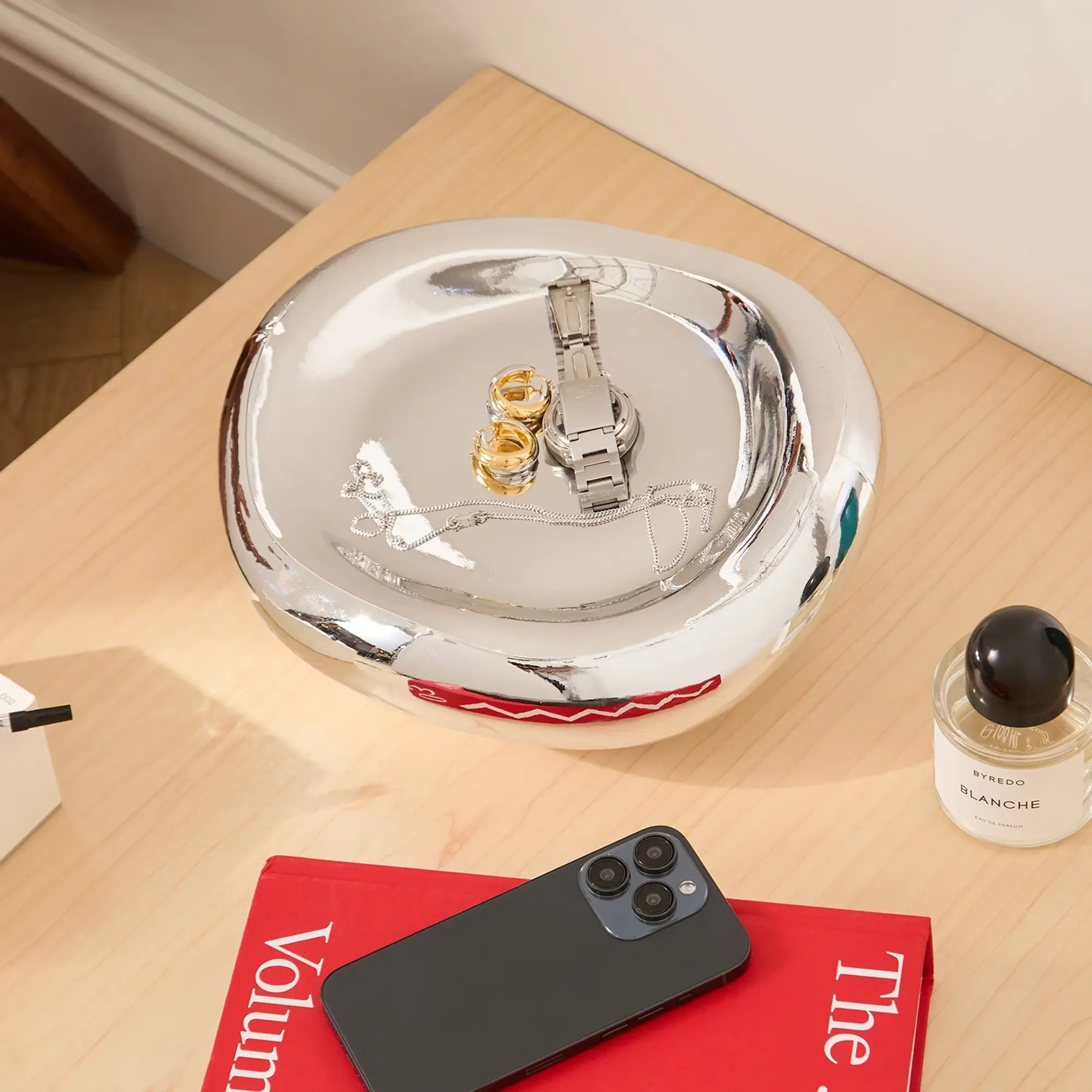 Hkliving Gleam Glass Bowl Chrome