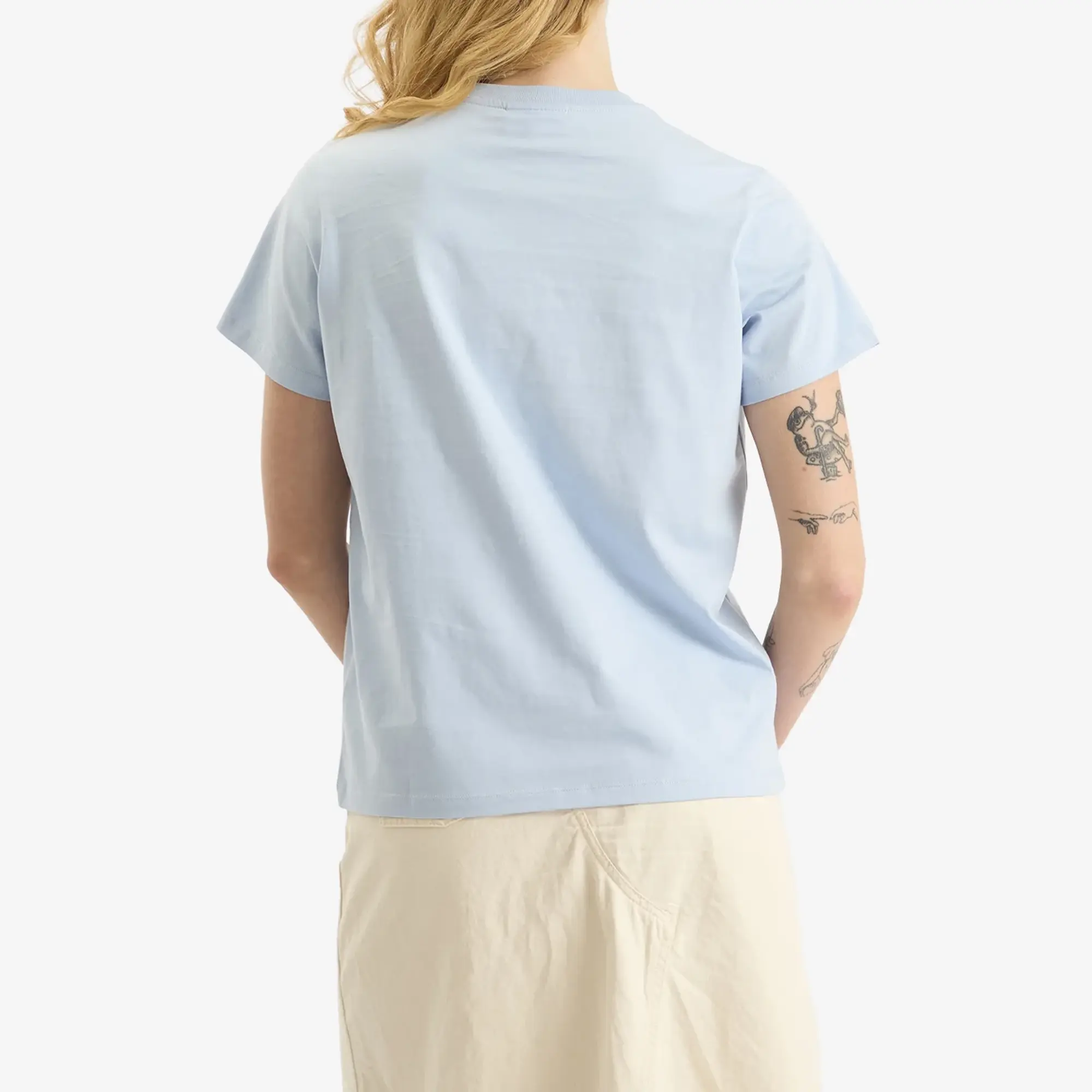 GANNI Women's Basic Cotton Jersey Animals Relaxed T-Shirt Chambray Blue