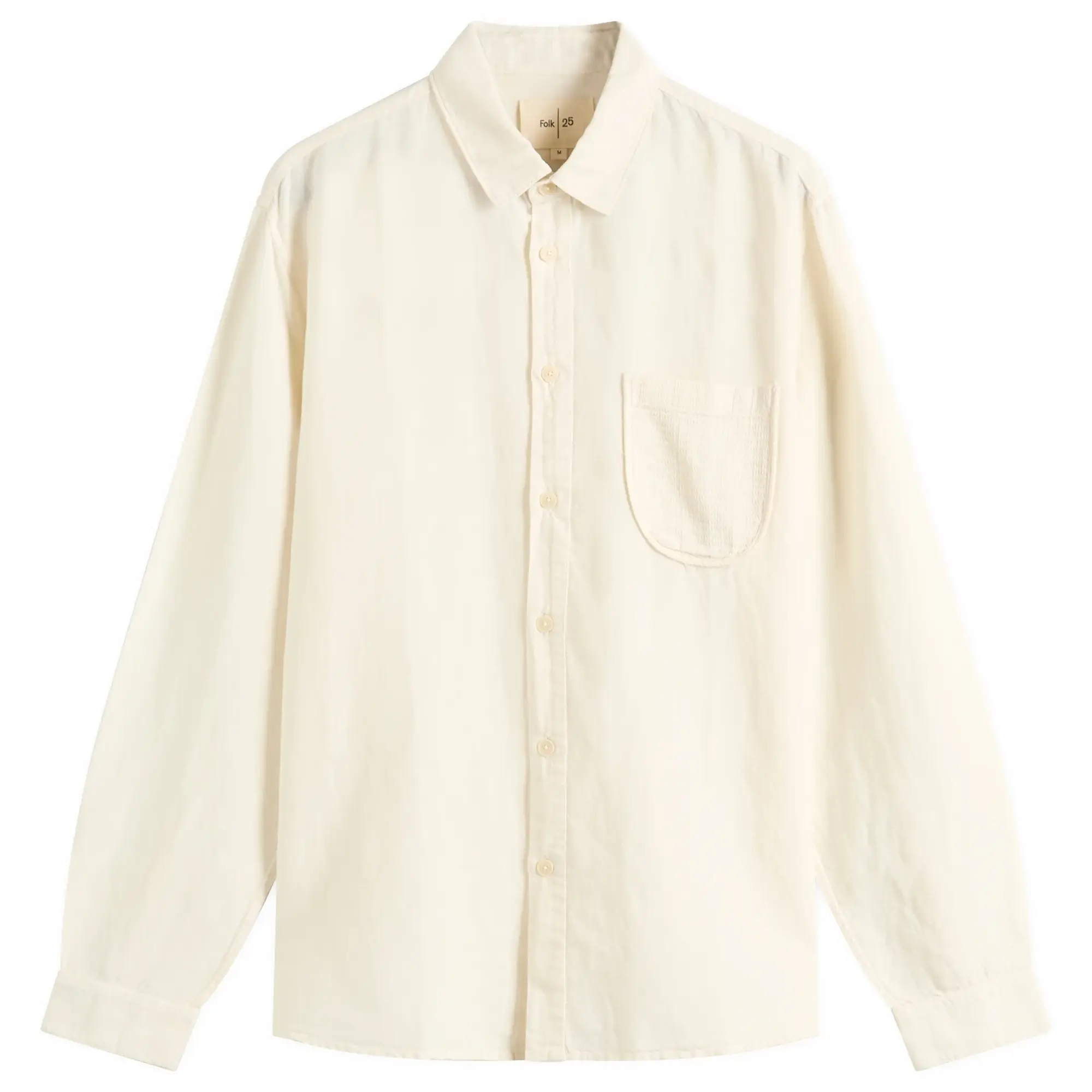 Folk Men's Contrast Pocket Shirt Ecru