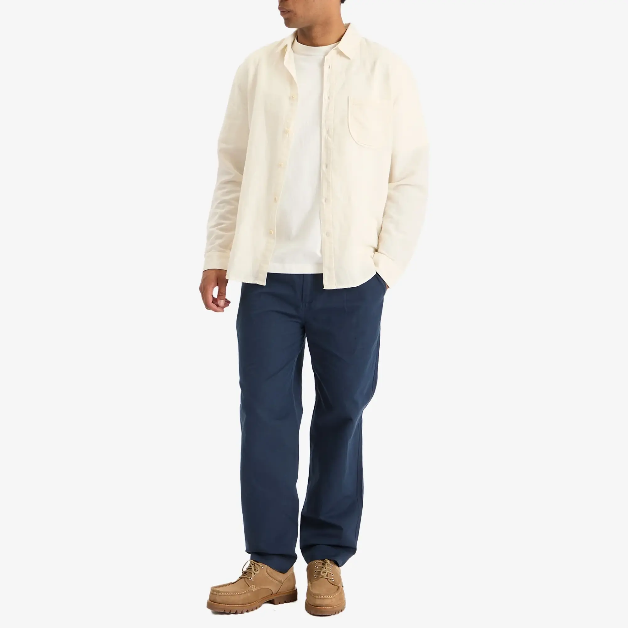 Folk Men's Contrast Pocket Shirt Ecru