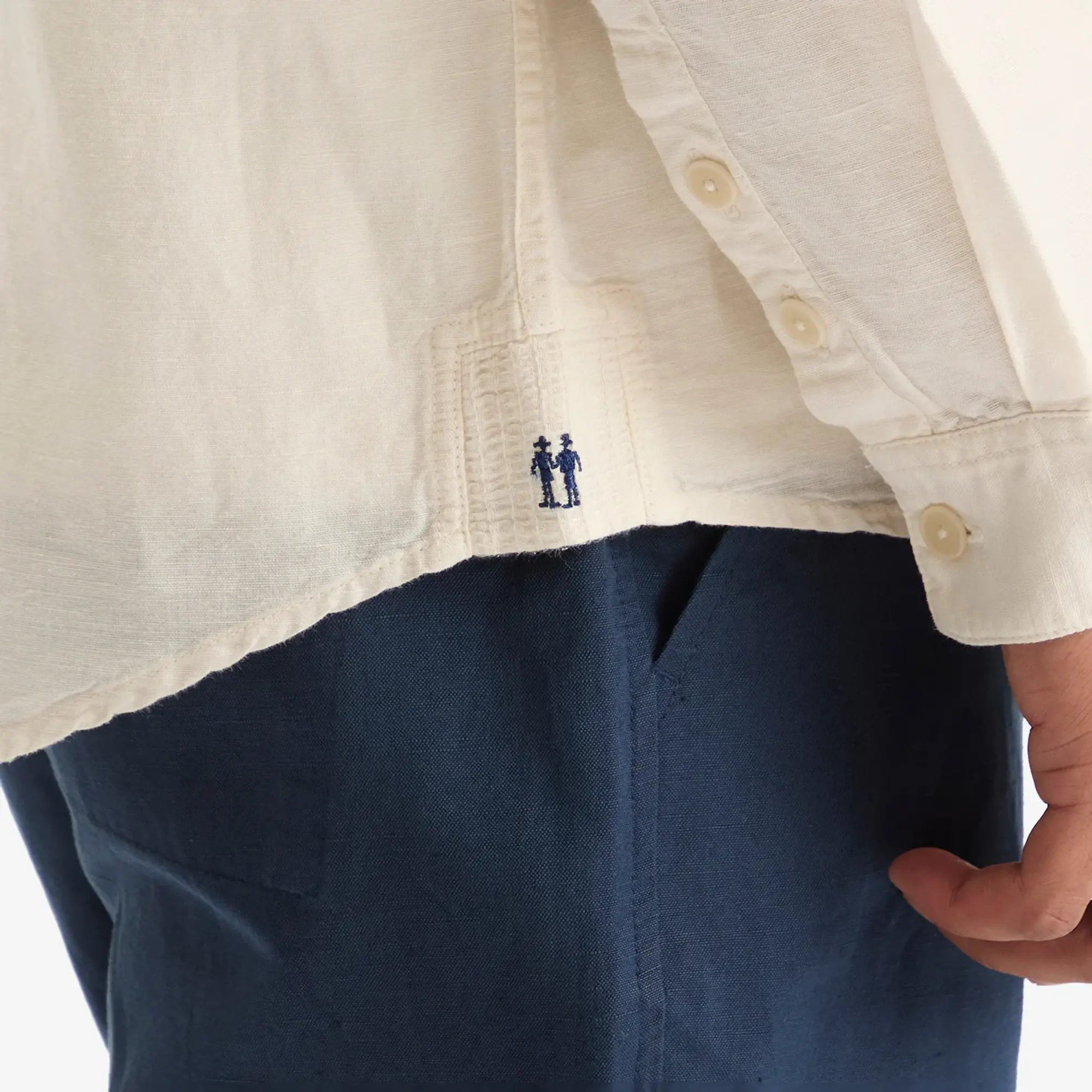 Folk Men's Contrast Pocket Shirt Ecru