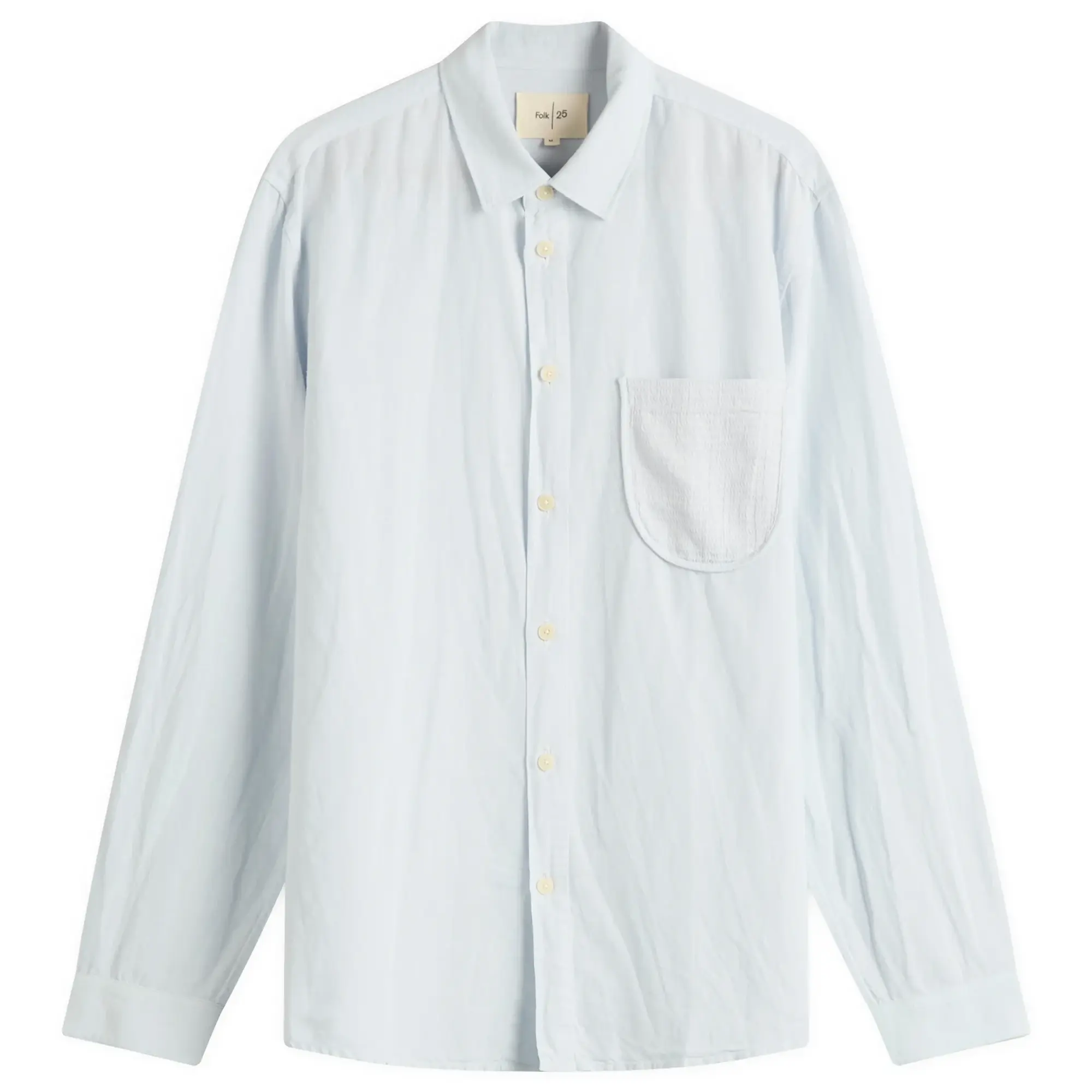 Folk Men's Contrast Pocket Shirt Soft Blue