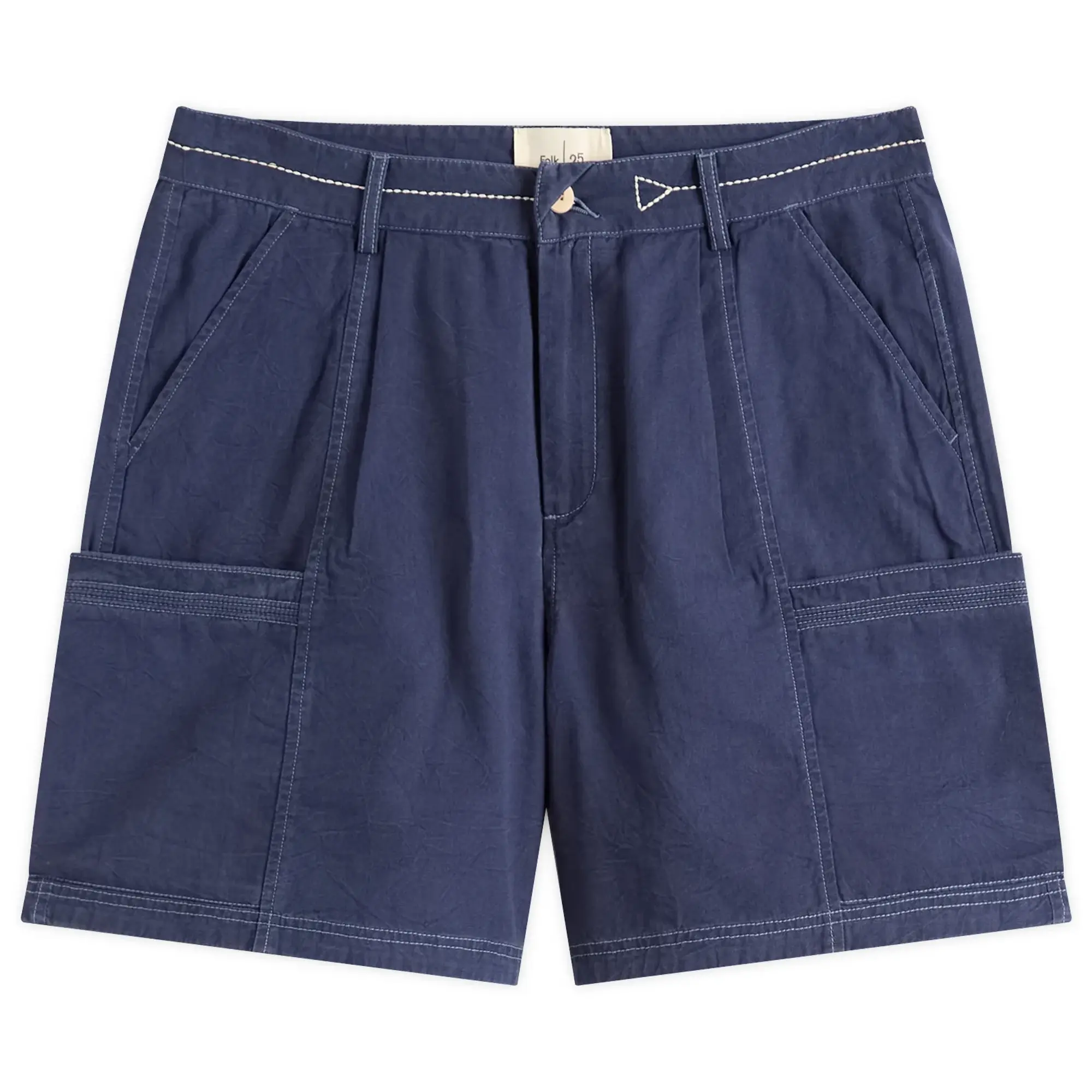 Folk Men's Lunar Shorts Ink Blue Crinkle Canvas