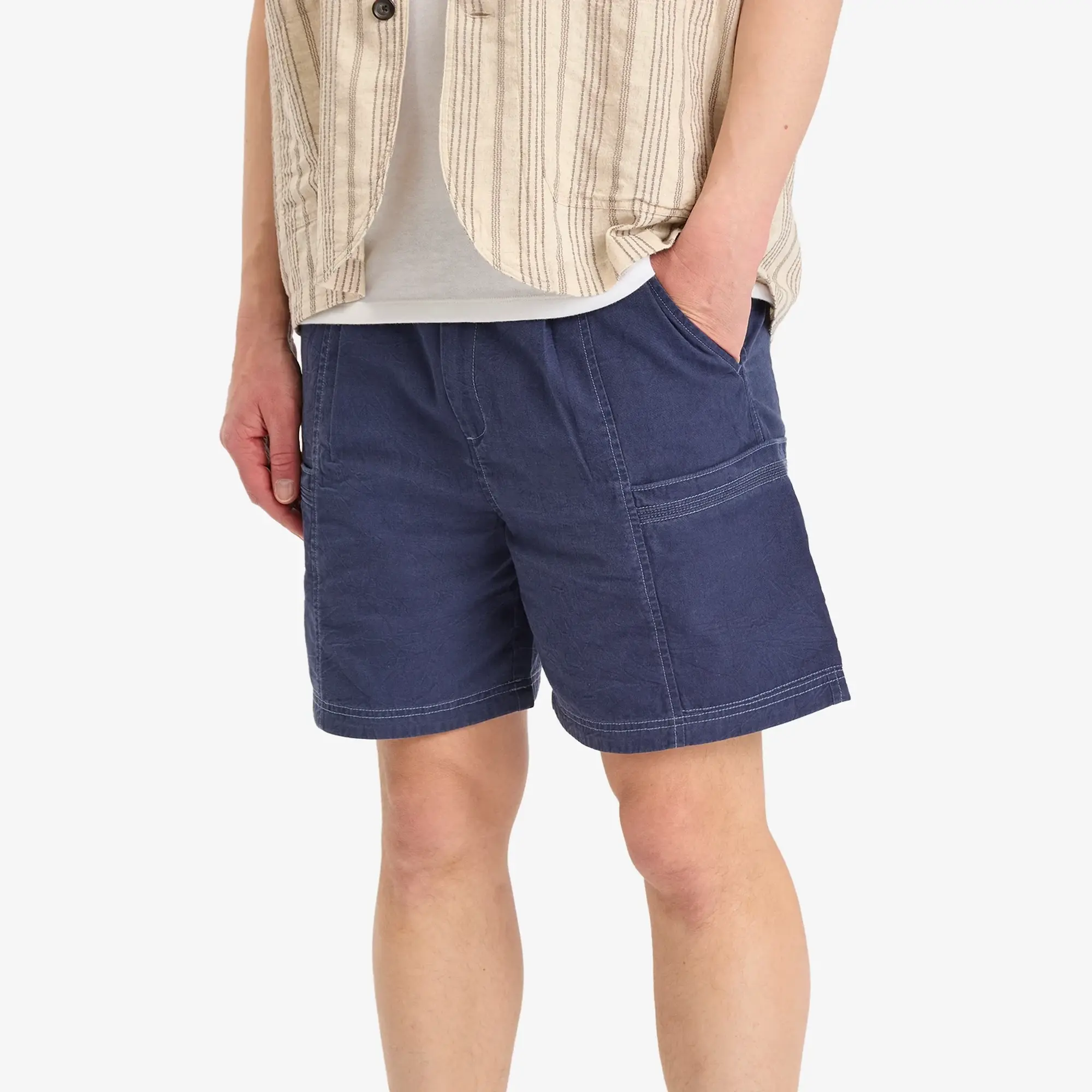 Folk Men's Lunar Shorts Ink Blue Crinkle Canvas