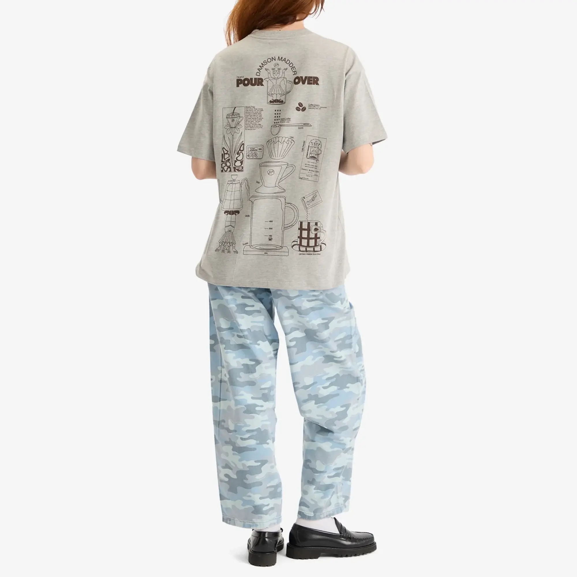 Damson Madder Women's Pour Over Coffee T-Shirt Grey