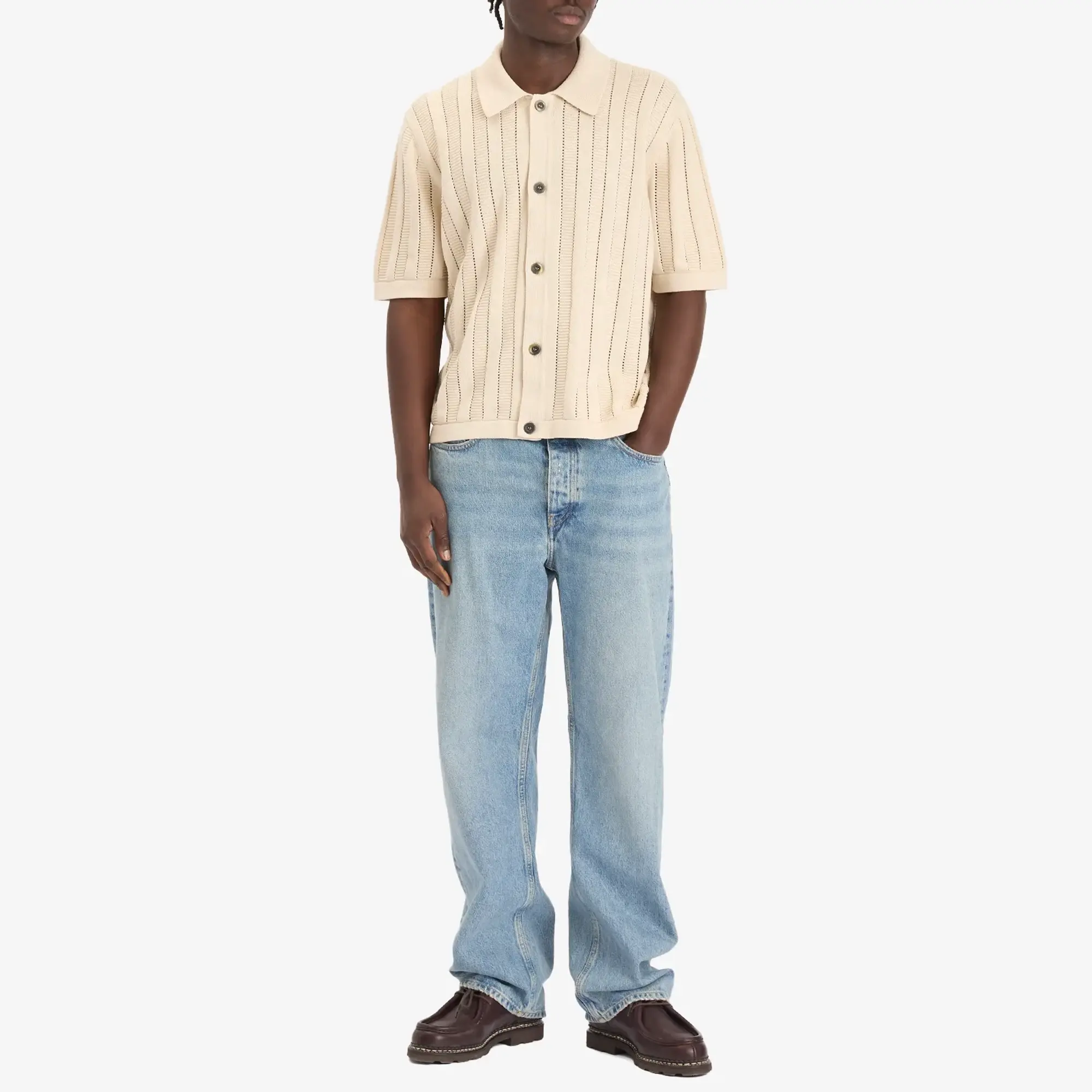 Corridor Men's Acid Wash Knit Shirt Neutrals