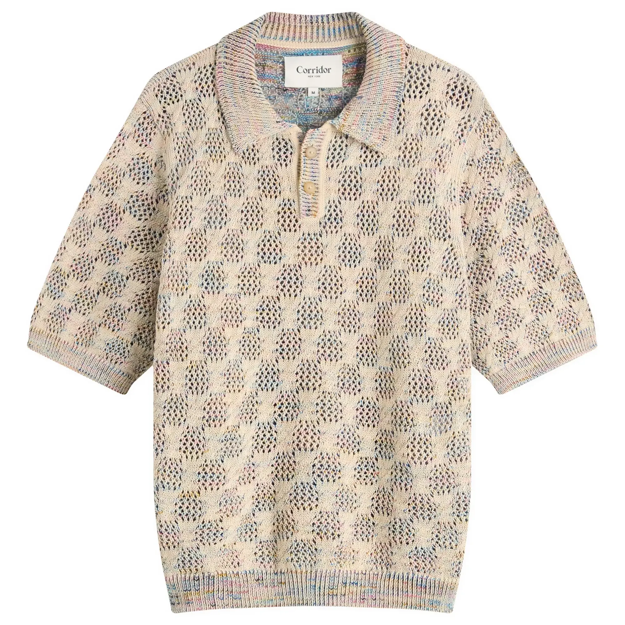 Corridor Men's Cable Knit Polo Shirt Neutrals