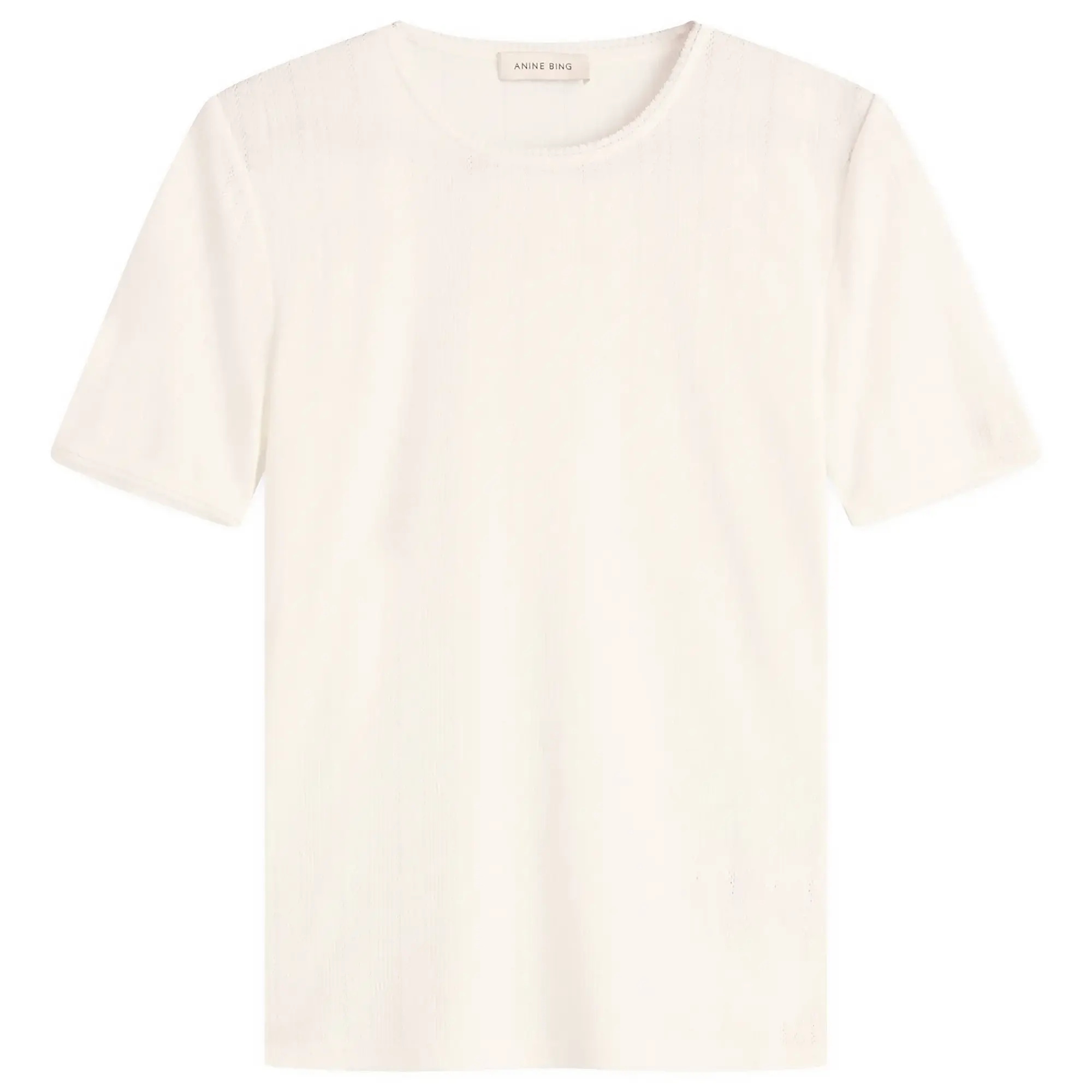 Anine Bing Women's Pia Pointelle T-Shirt Off White