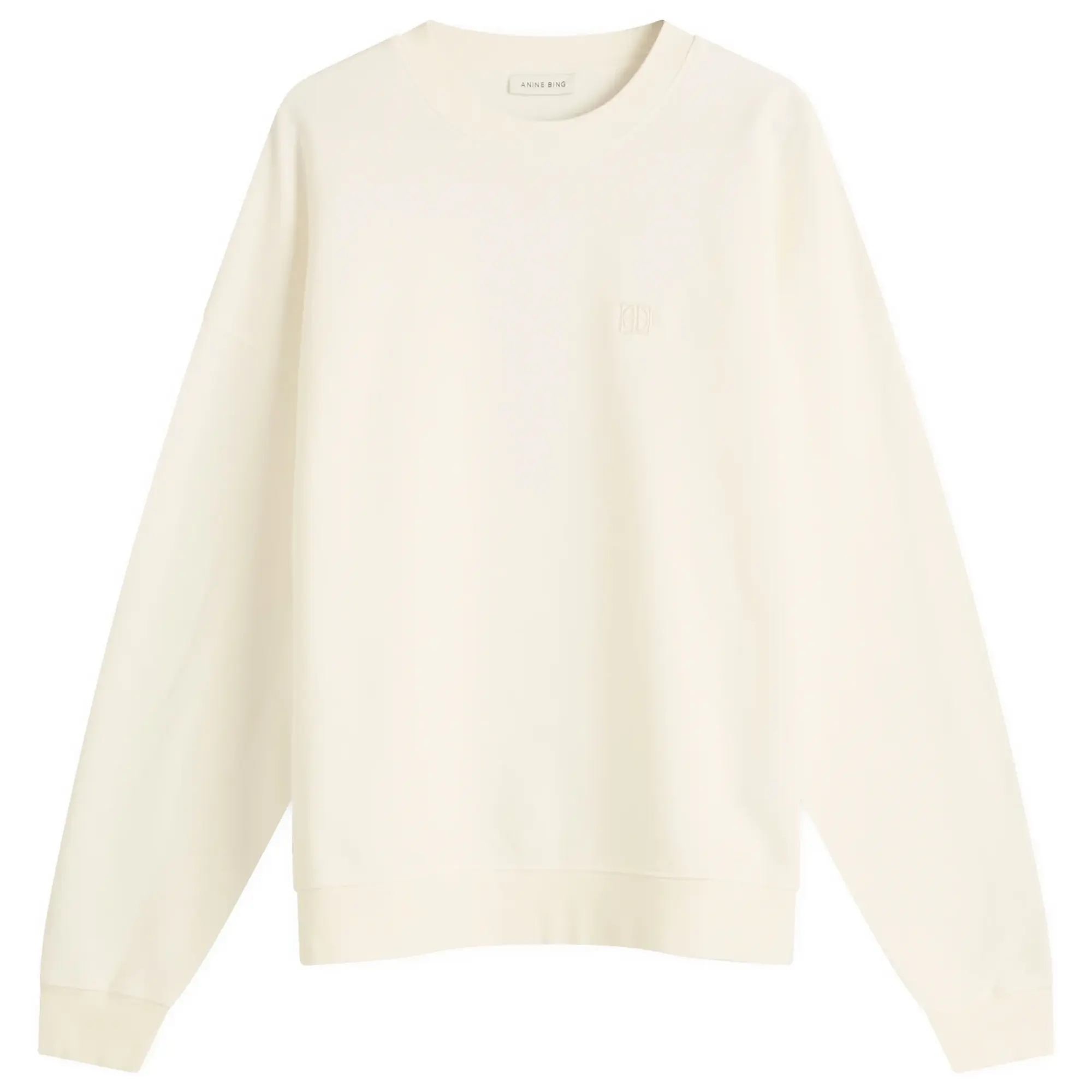 Anine Bing Women's Miles Framed Monogram Sweatshirt Off White