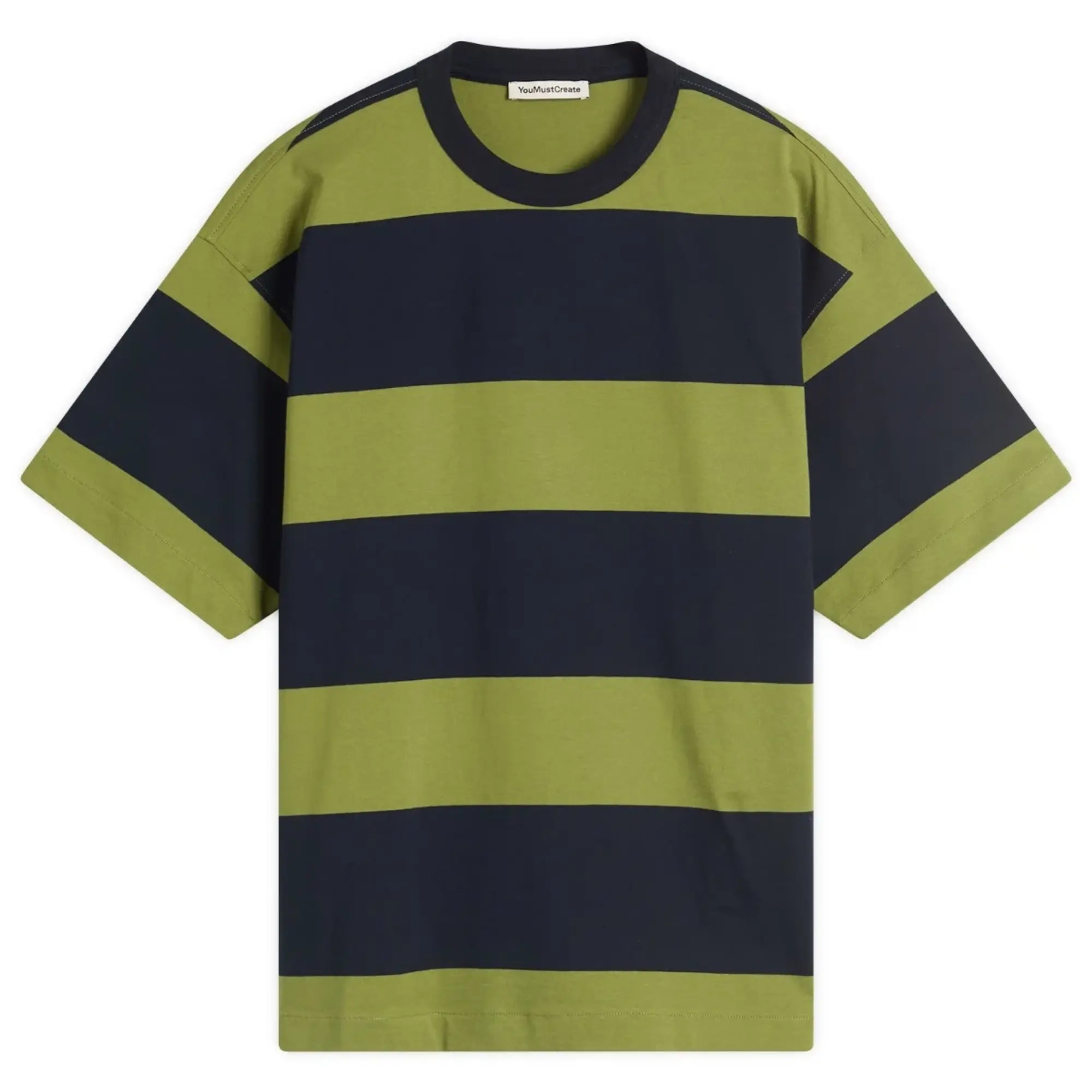 YMC Men's Triple Stripe T-Shirt Navy&Green