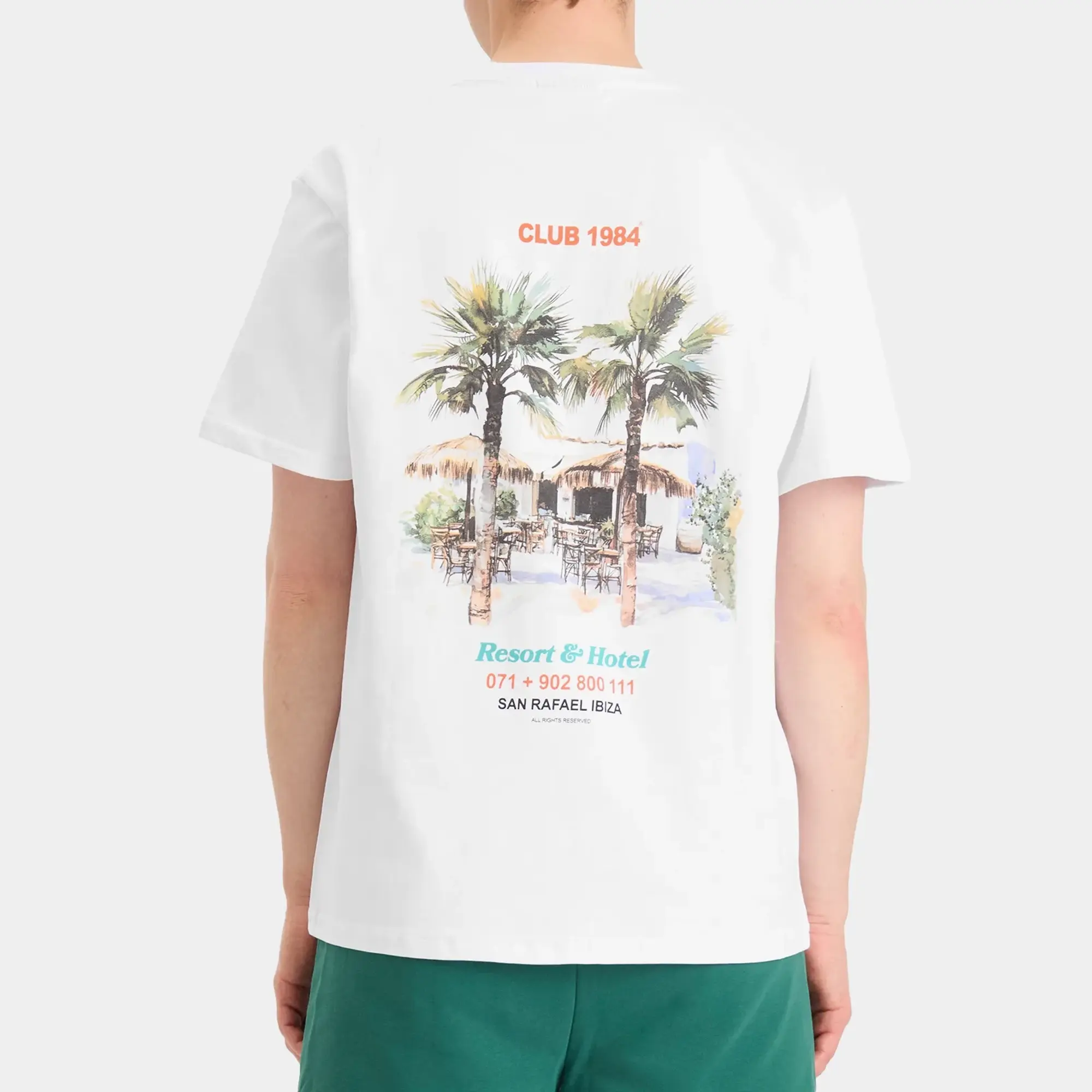 Club 1984 Men's Eivissa Palm T-Shirt White