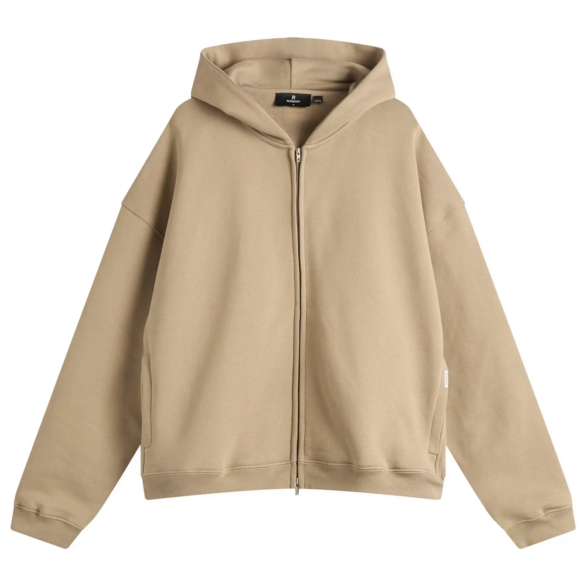 Represent Men's Initial Boxy Zip Hoodie Dune
