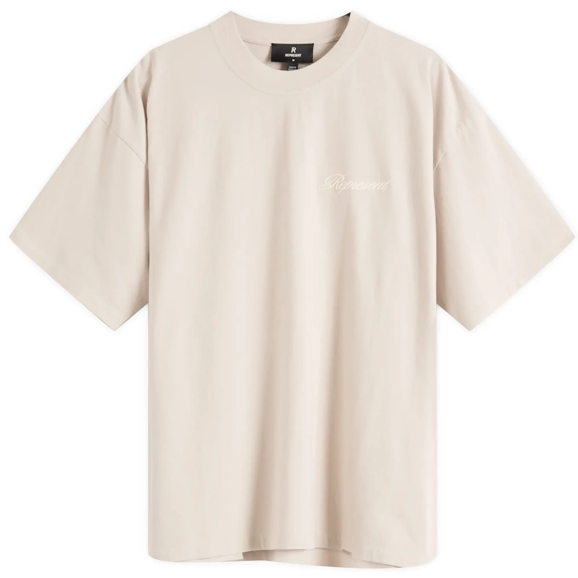 Represent Men's Script Logo T-Shirt Concrete