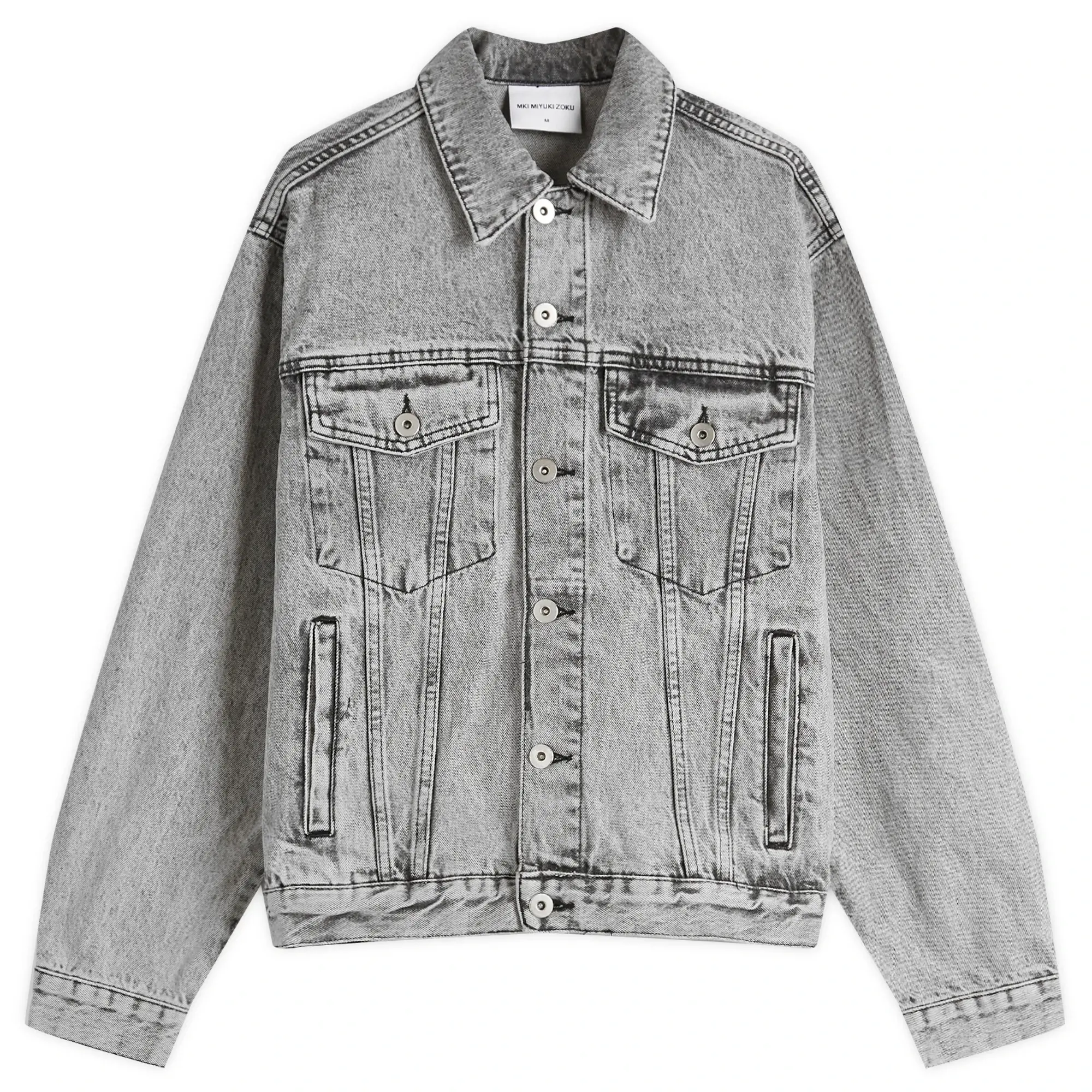 MKI Men's Denim Trucker Jacket Washed Black