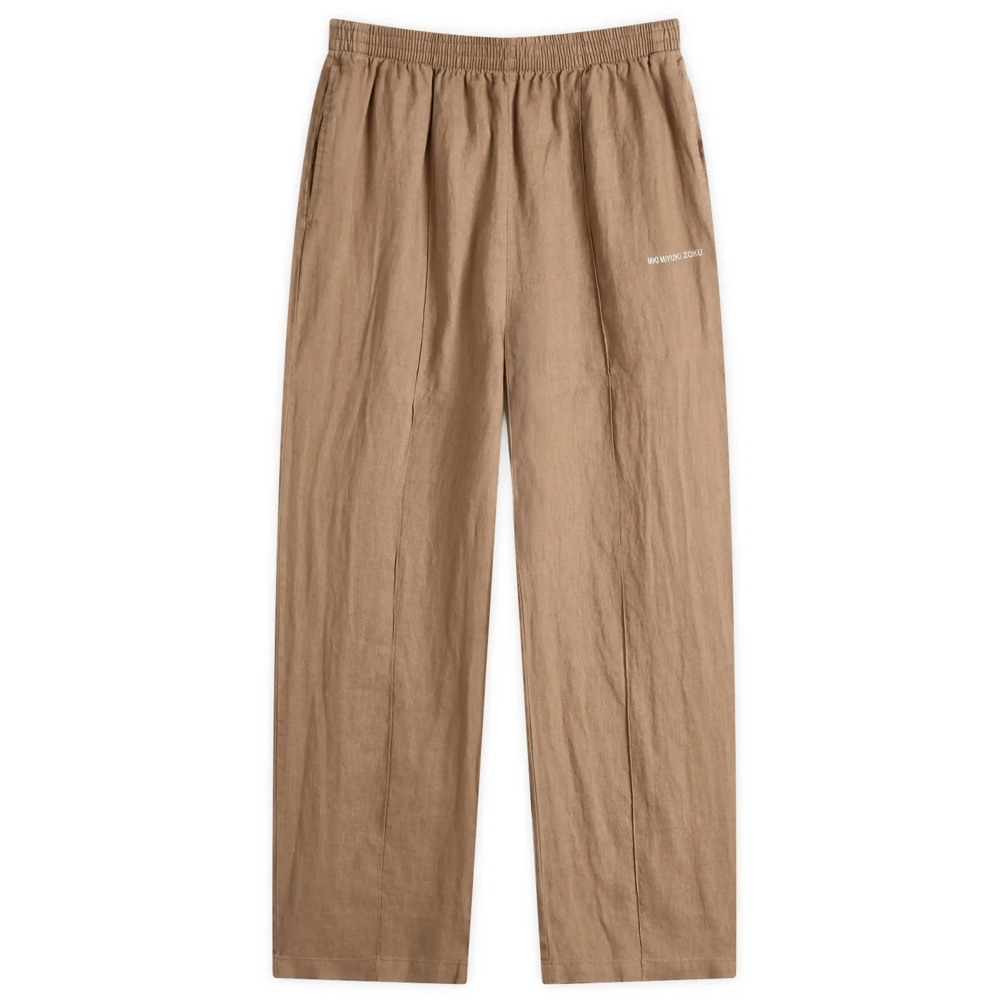 MKI Men's Linen Wide Leg Trousers Mushroom