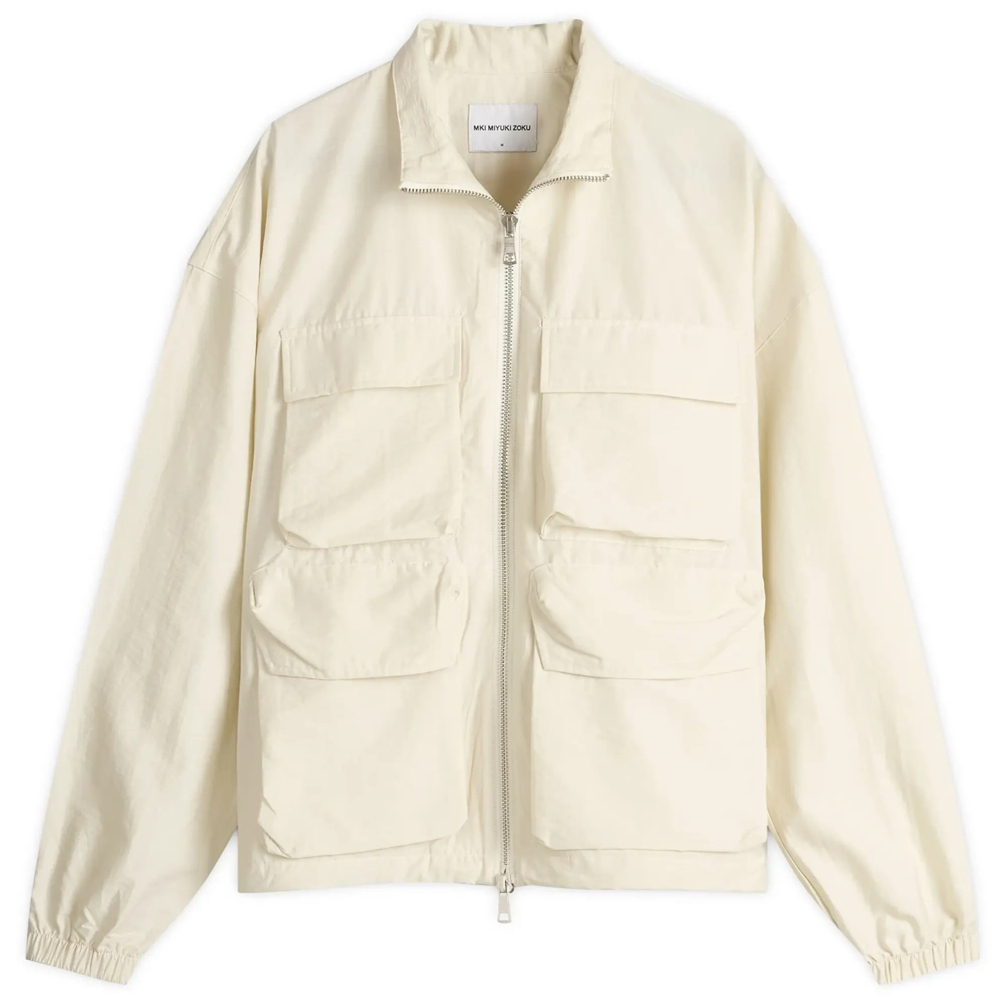 MKI Men's Washed Cotton Nylon Track Jacket Bone