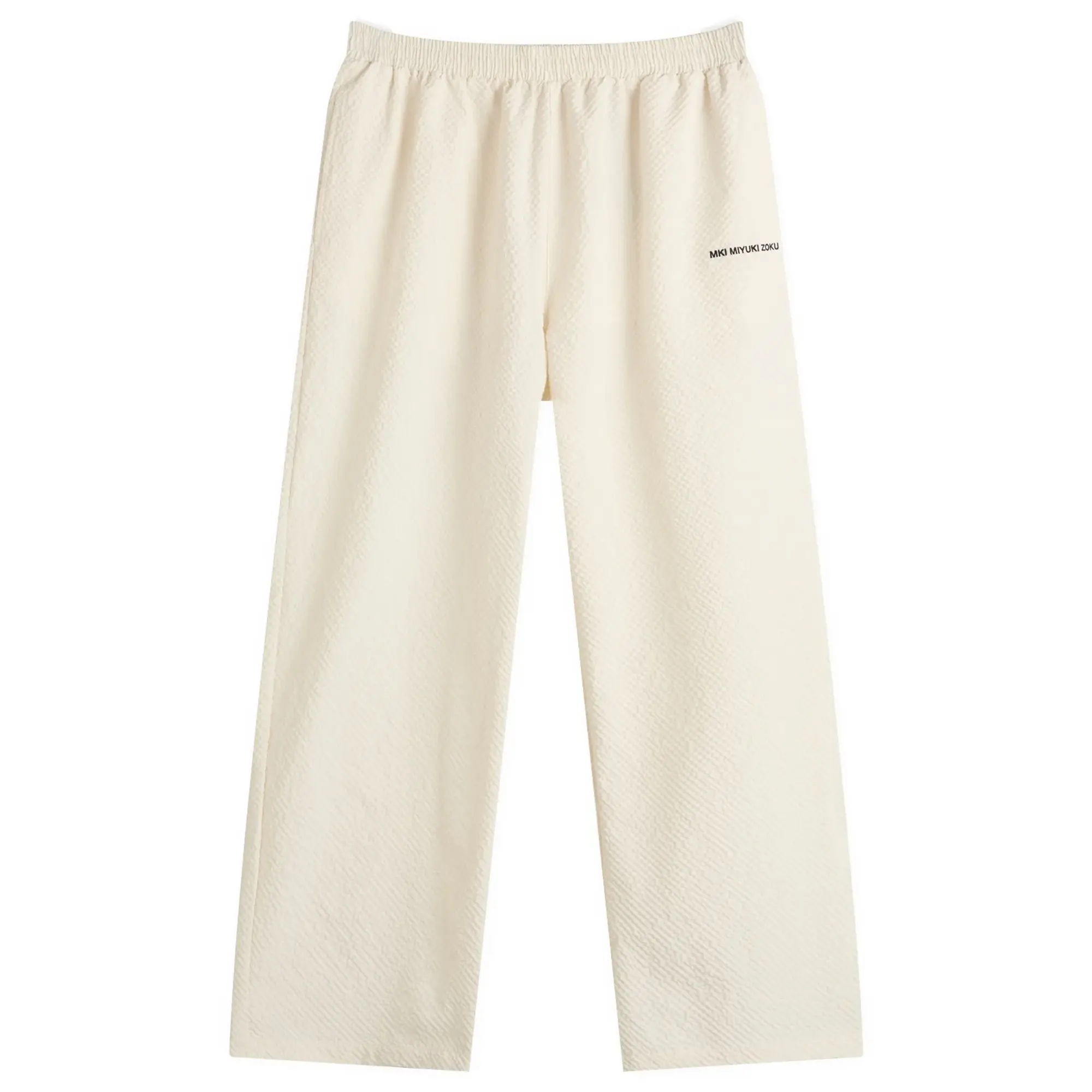 MKI Men's Seersucker Wide Leg Trousers Bone