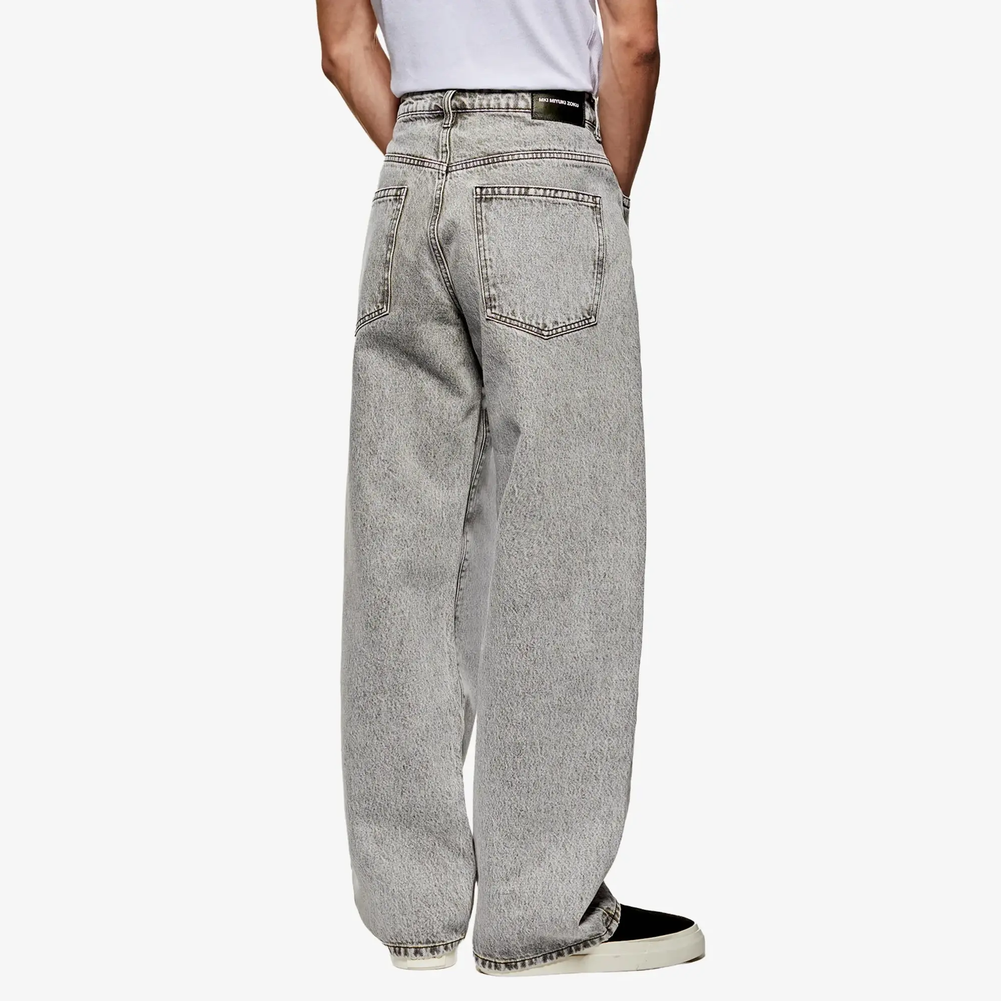 MKI Men's Denim Wide Leg Jean Washed Black