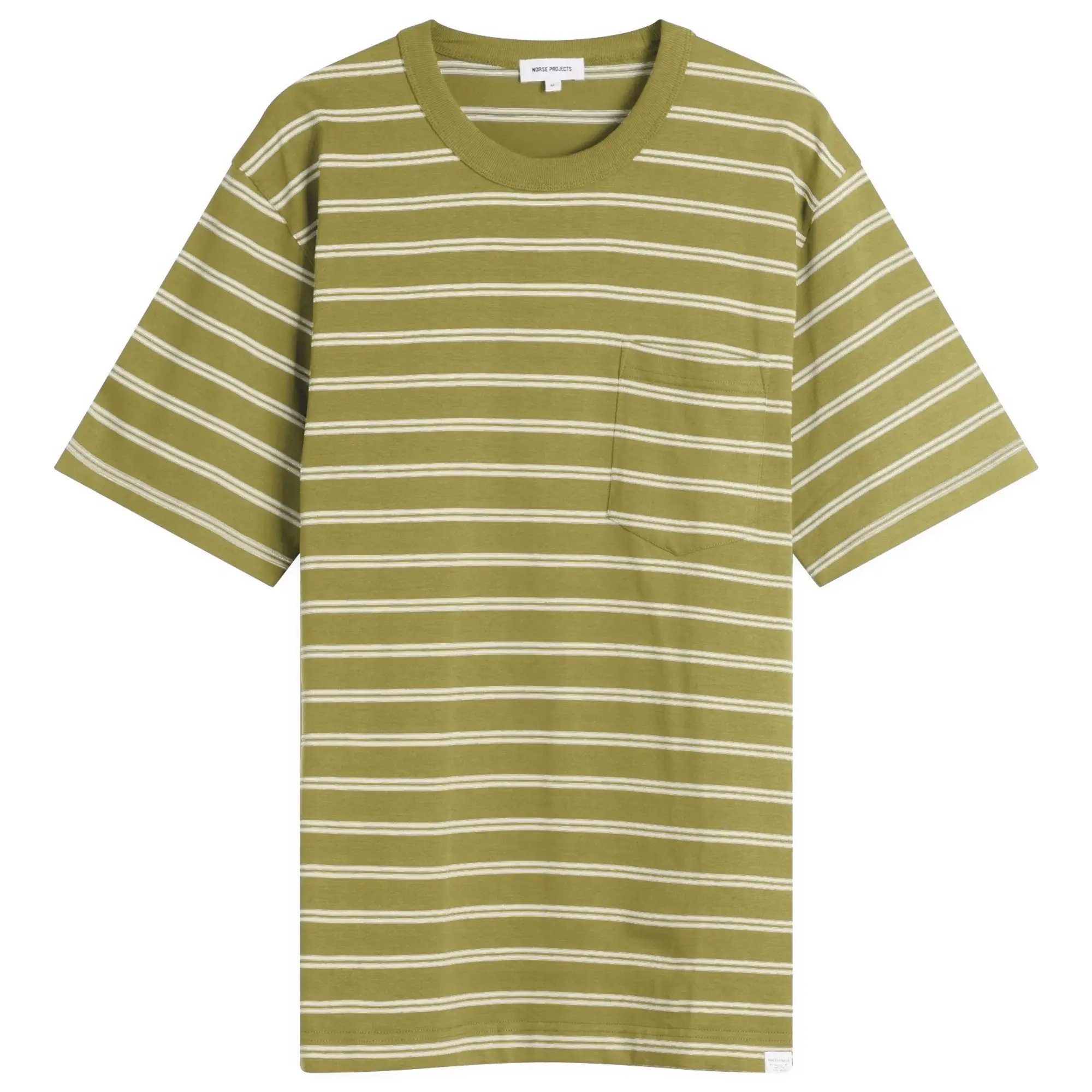 Norse Projects Men's Holger Sailor Stripe Pocket T-Shirt Moss Green