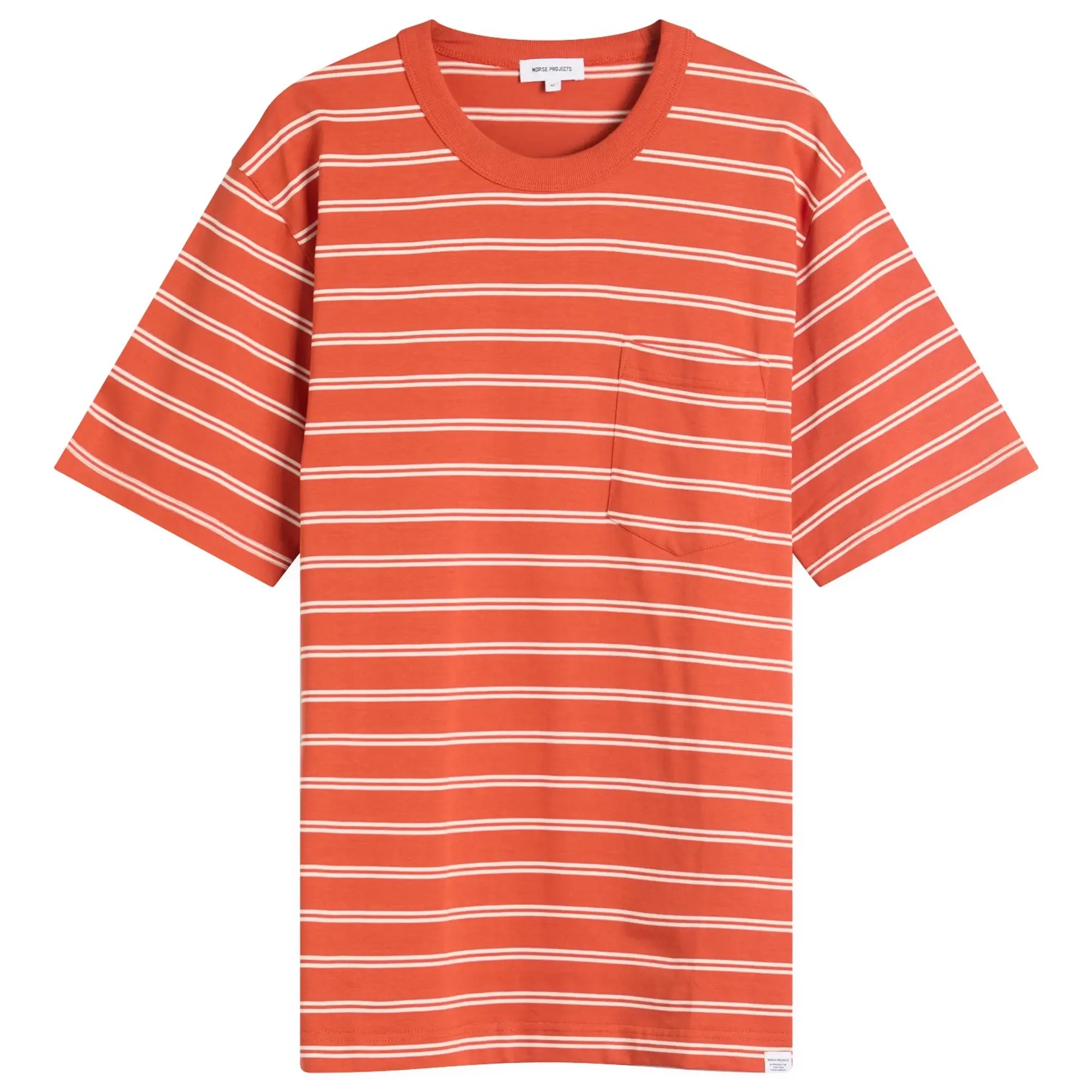 Norse Projects Men's Holger Sailor Stripe Pocket T-Shirt Blood Orange